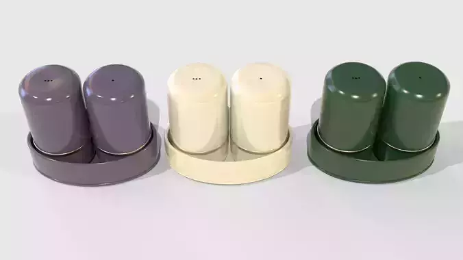 Salt and Pepper Shaker Low-Poly