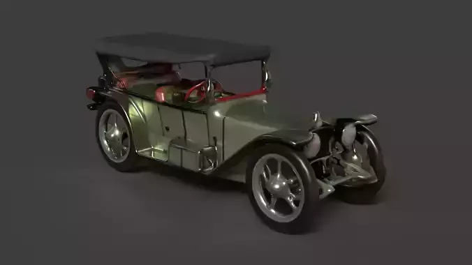 Green vintage  car figure 