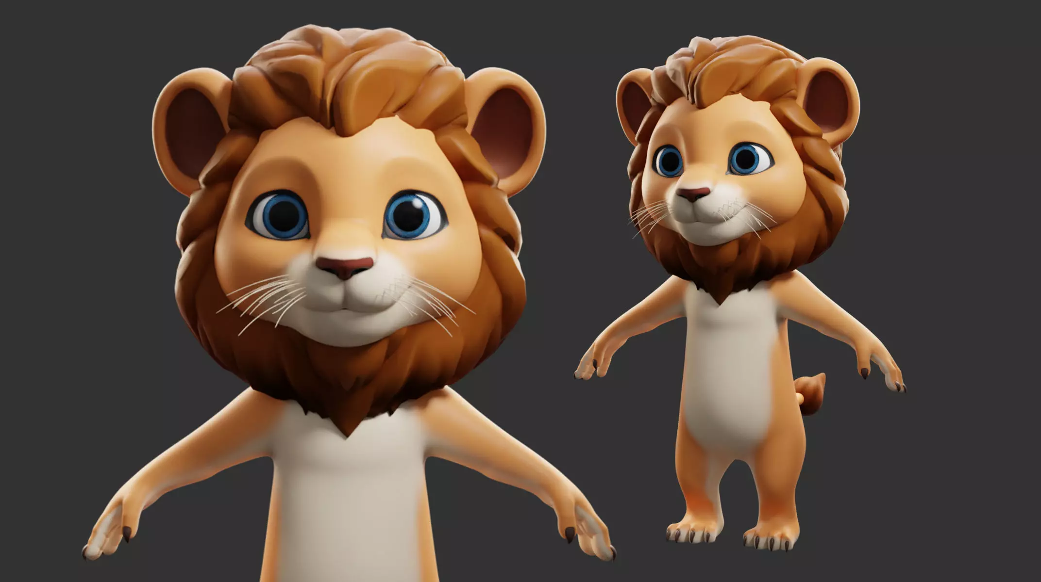 Lion Cartoon Low-poly 3D model_0