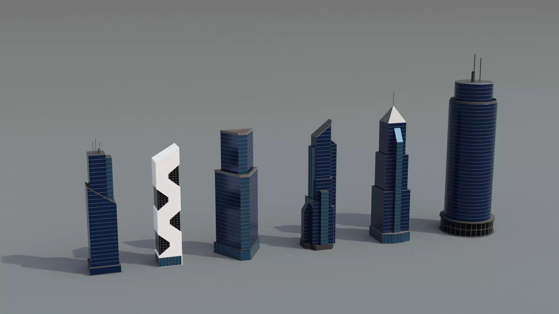 Low poly Buildings Pack 2 Low-poly 3D model_0