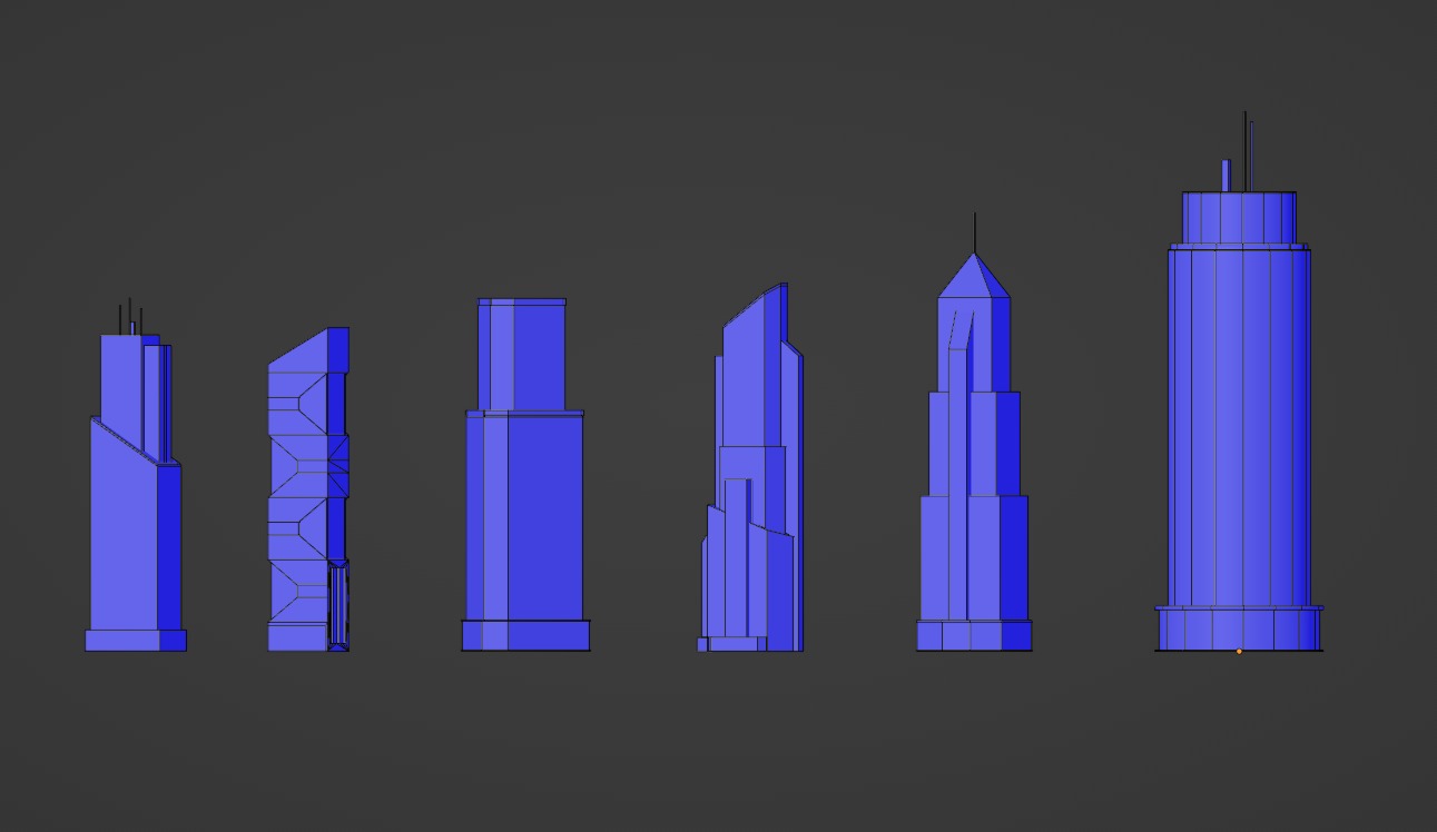 Low poly Buildings Pack 2 Low-poly 3D model_10