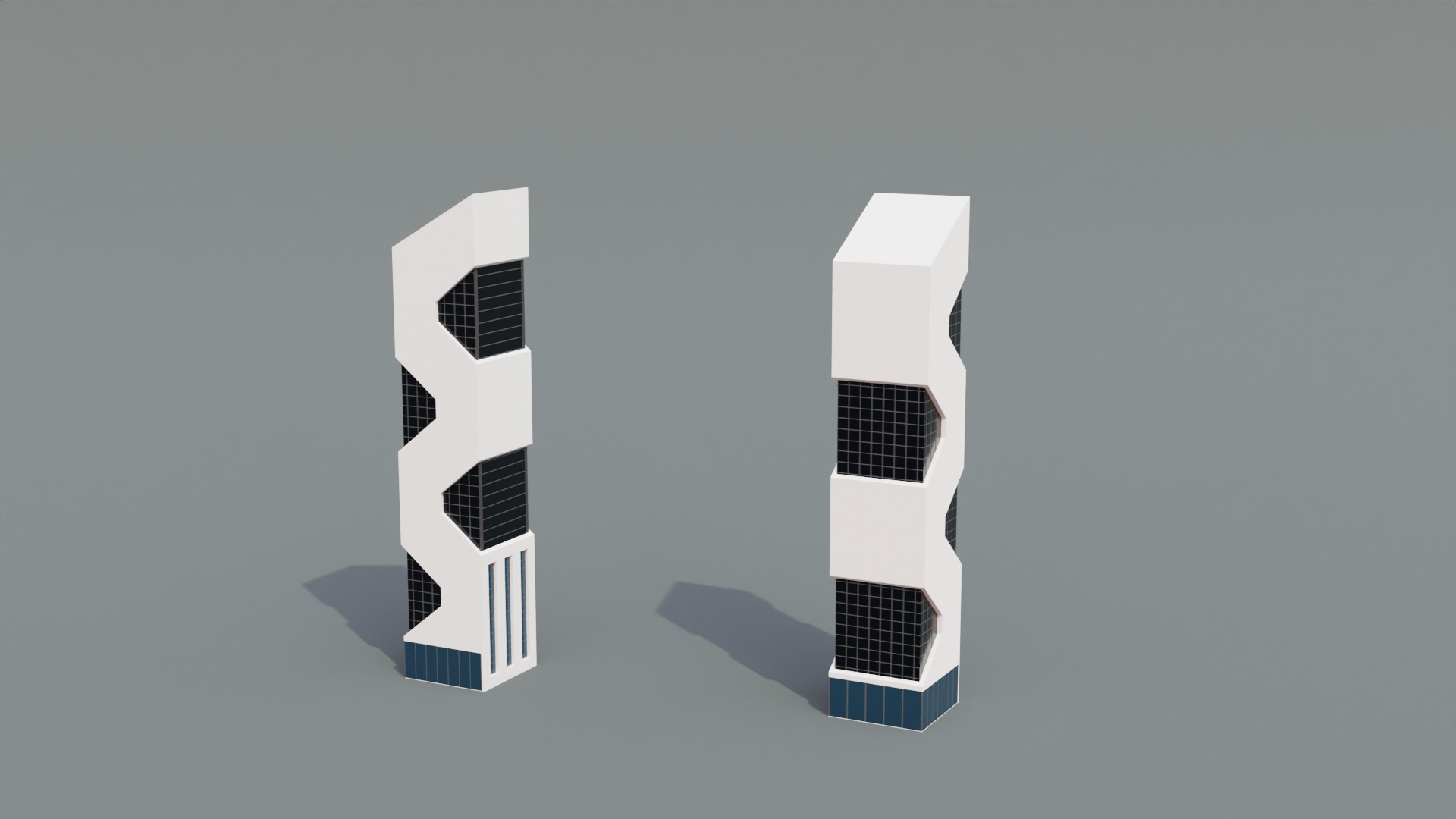 Low poly Buildings Pack 2 Low-poly 3D model_5