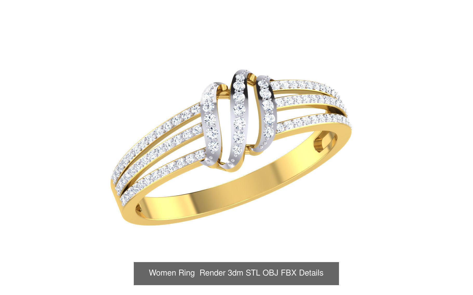 101 Women Ring Render 3dm STL OBJ FBX MGX Details Collection _121