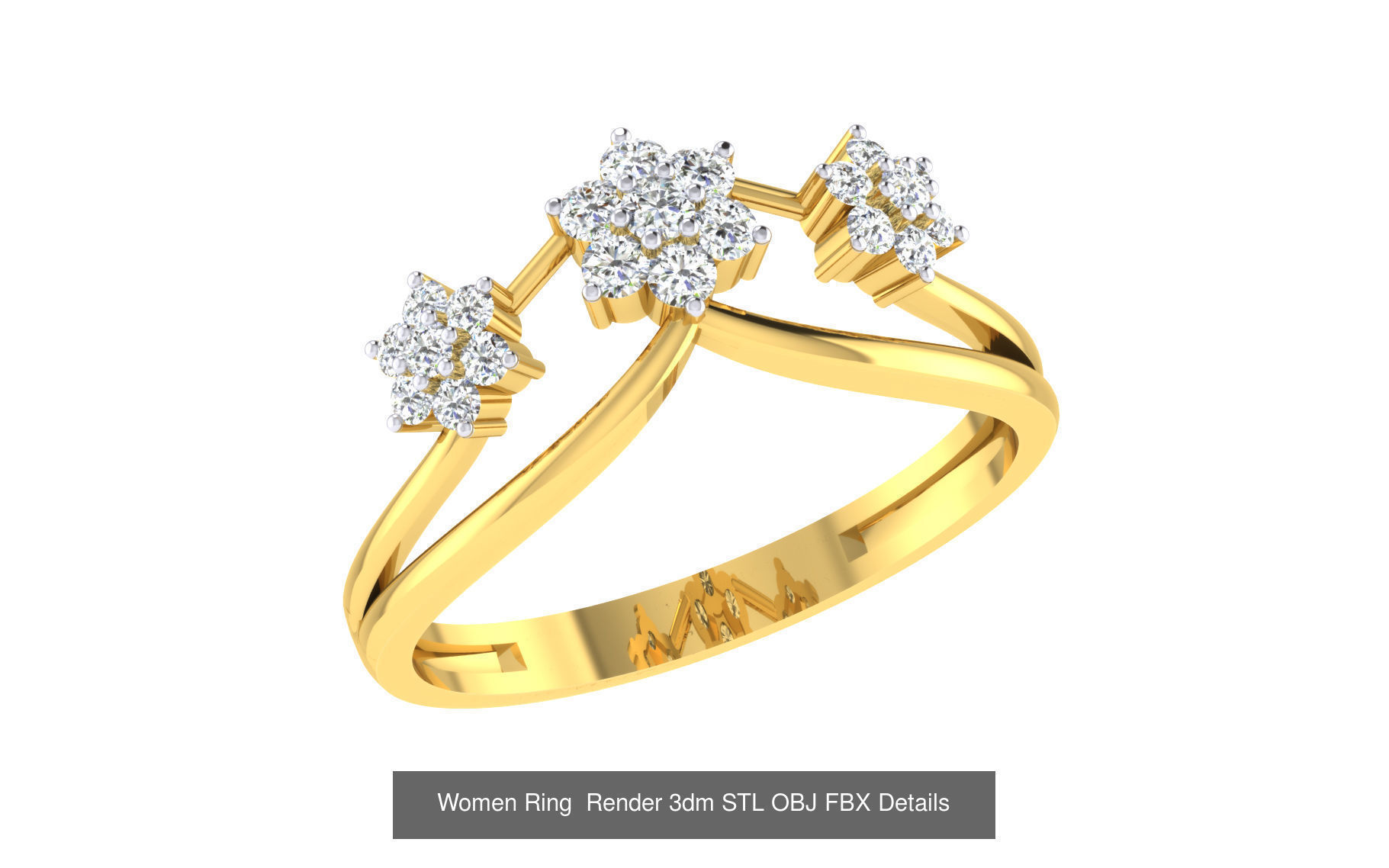 101 Women Ring Render 3dm STL OBJ FBX MGX Details Collection _94