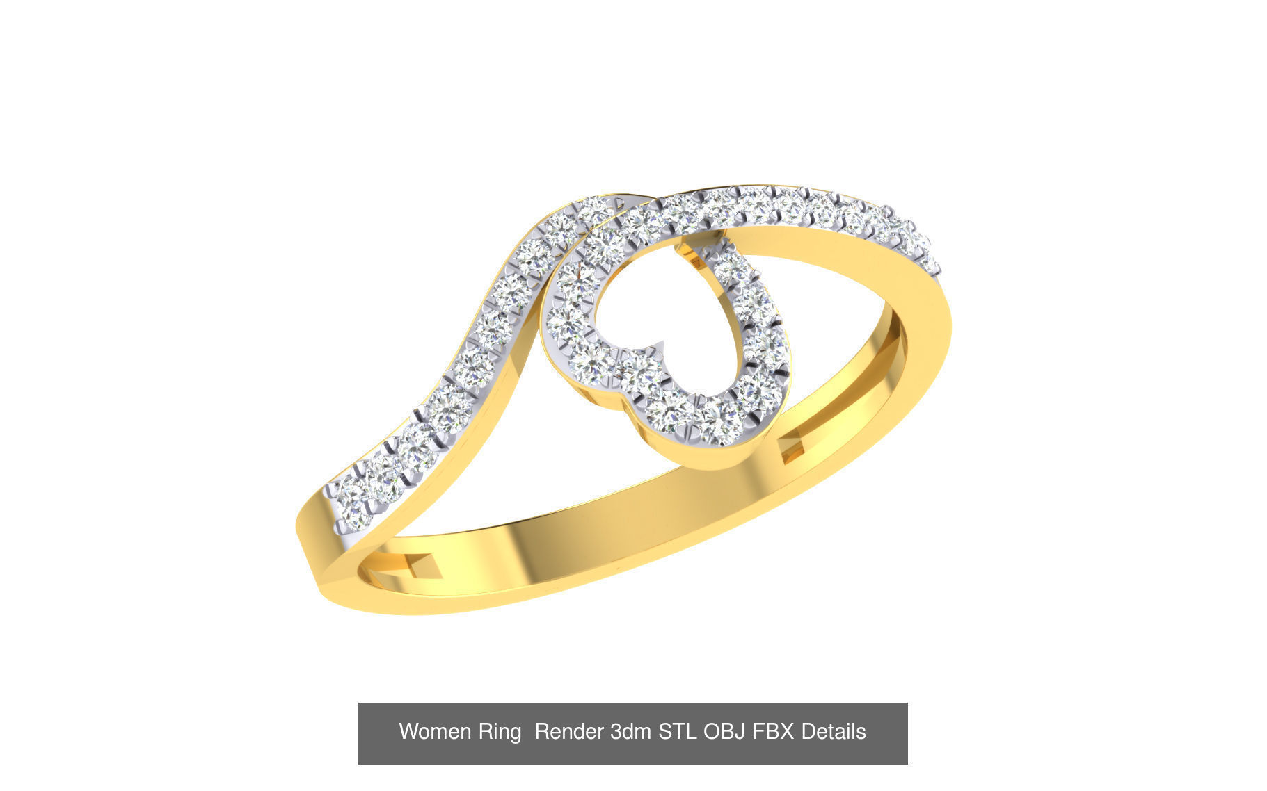 101 Women Ring Render 3dm STL OBJ FBX MGX Details Collection _97