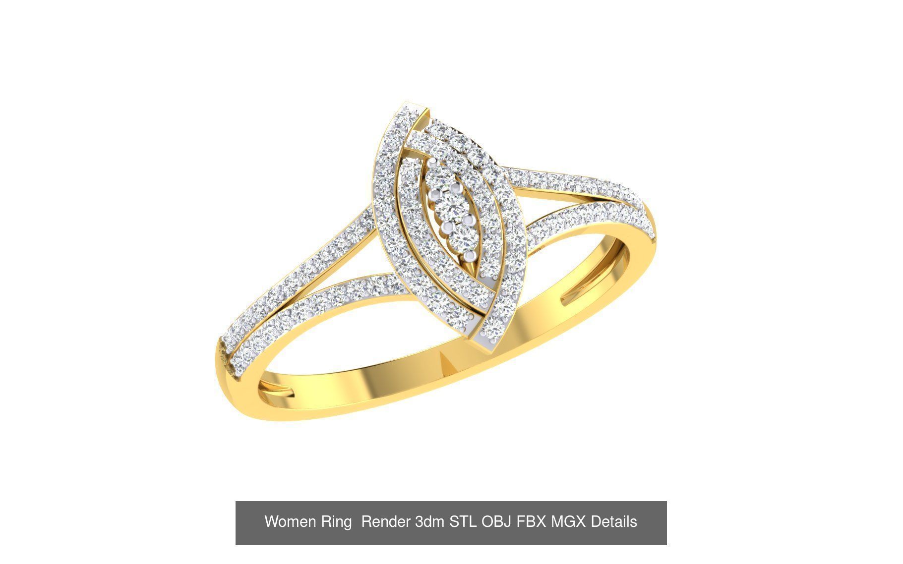 101 Women Ring Render 3dm STL OBJ FBX MGX Details Collection _46