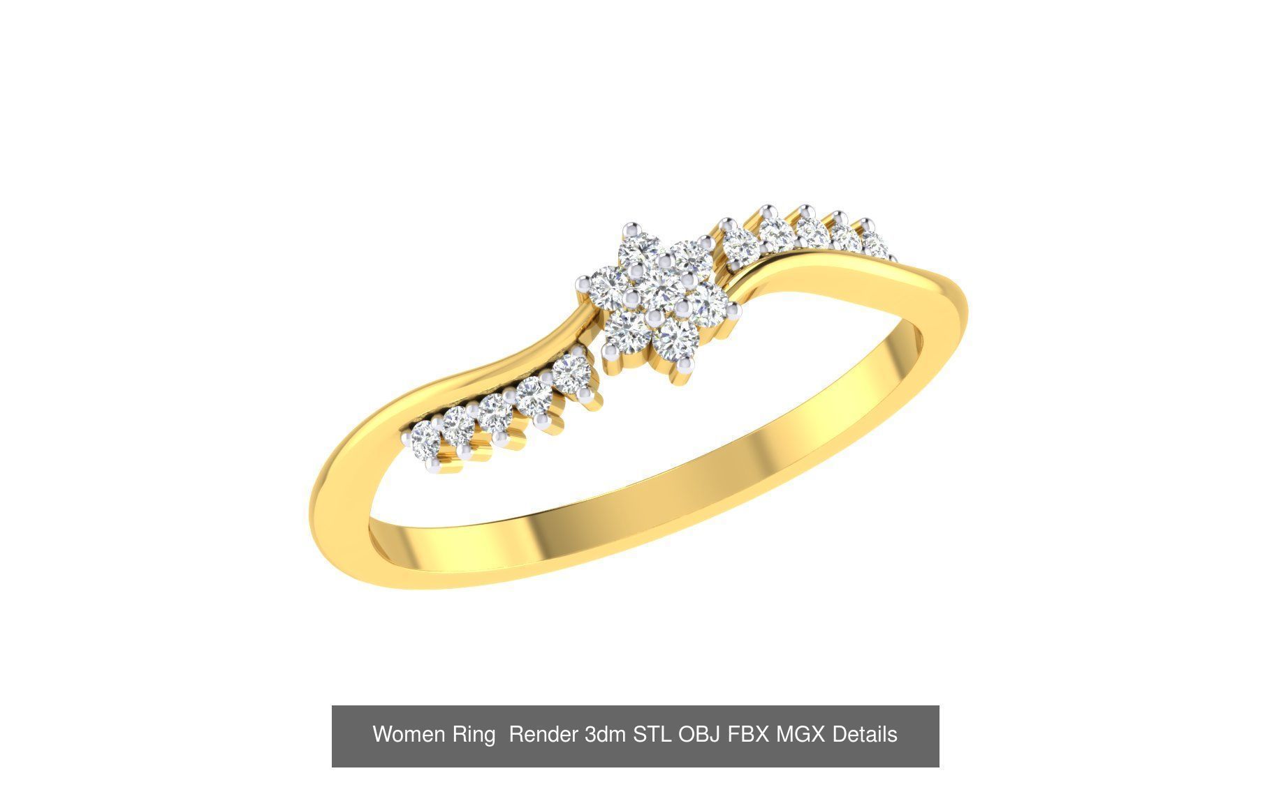 101 Women Ring Render 3dm STL OBJ FBX MGX Details Collection _34