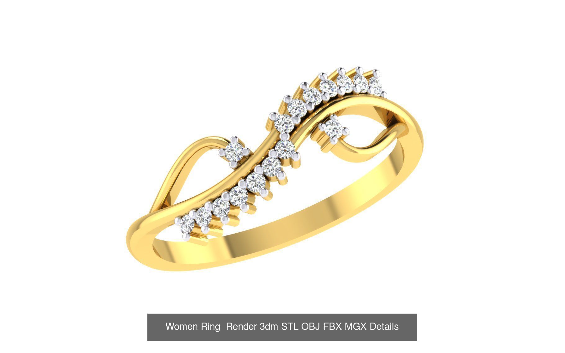 101 Women Ring Render 3dm STL OBJ FBX MGX Details Collection _52