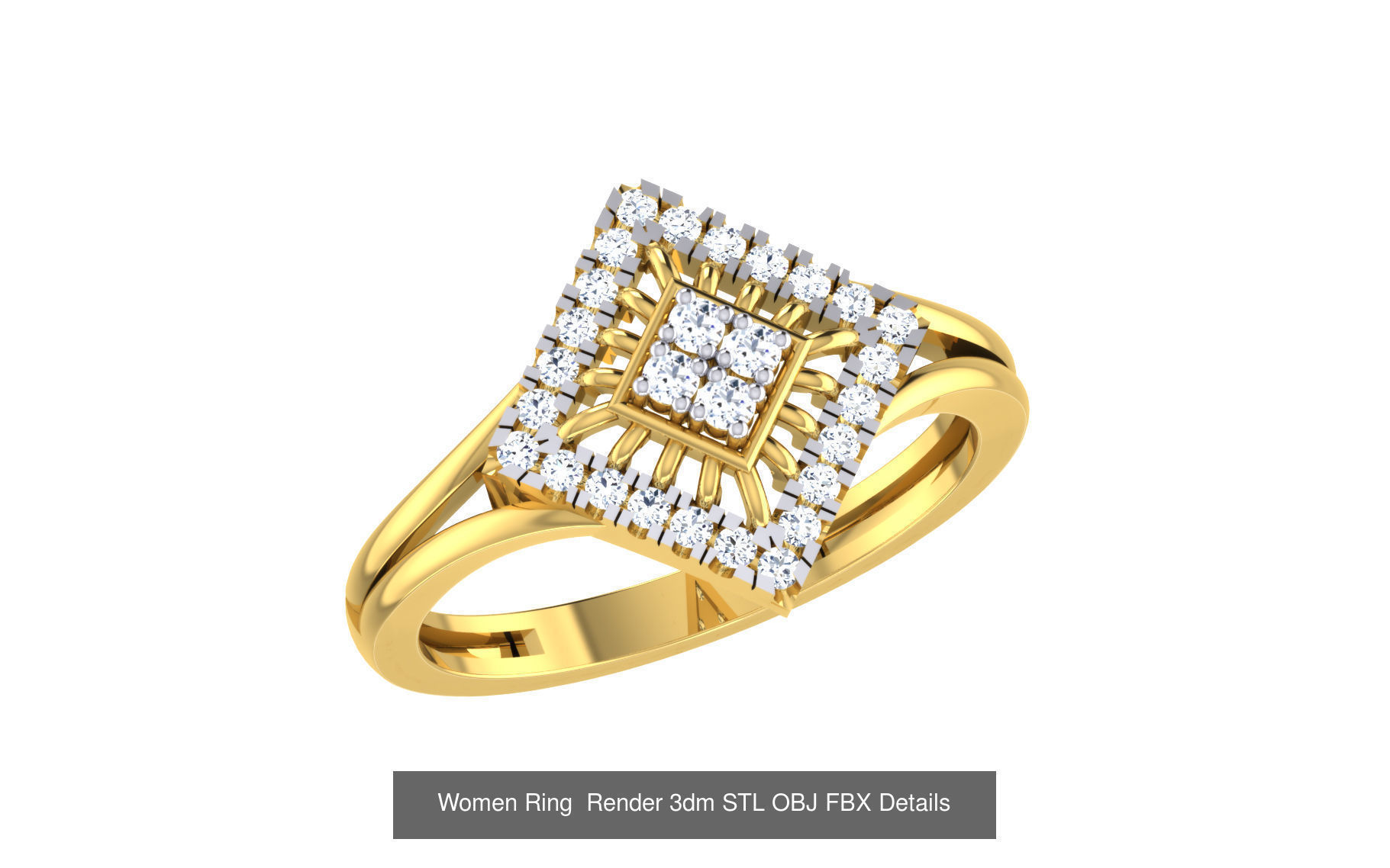 101 Women Ring Render 3dm STL OBJ FBX MGX Details Collection _64