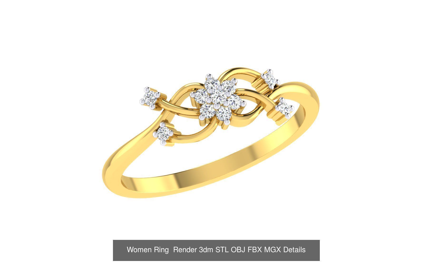 101 Women Ring Render 3dm STL OBJ FBX MGX Details Collection _53