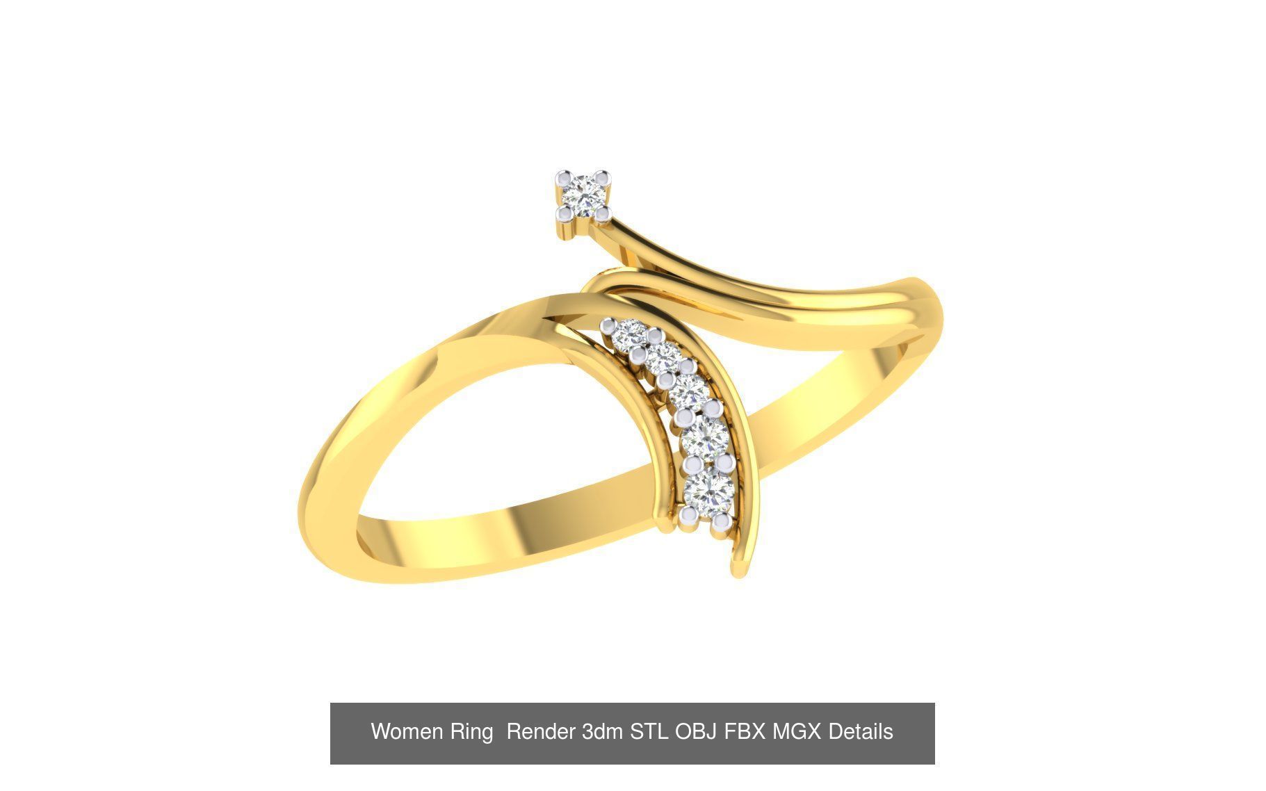 101 Women Ring Render 3dm STL OBJ FBX MGX Details Collection _50