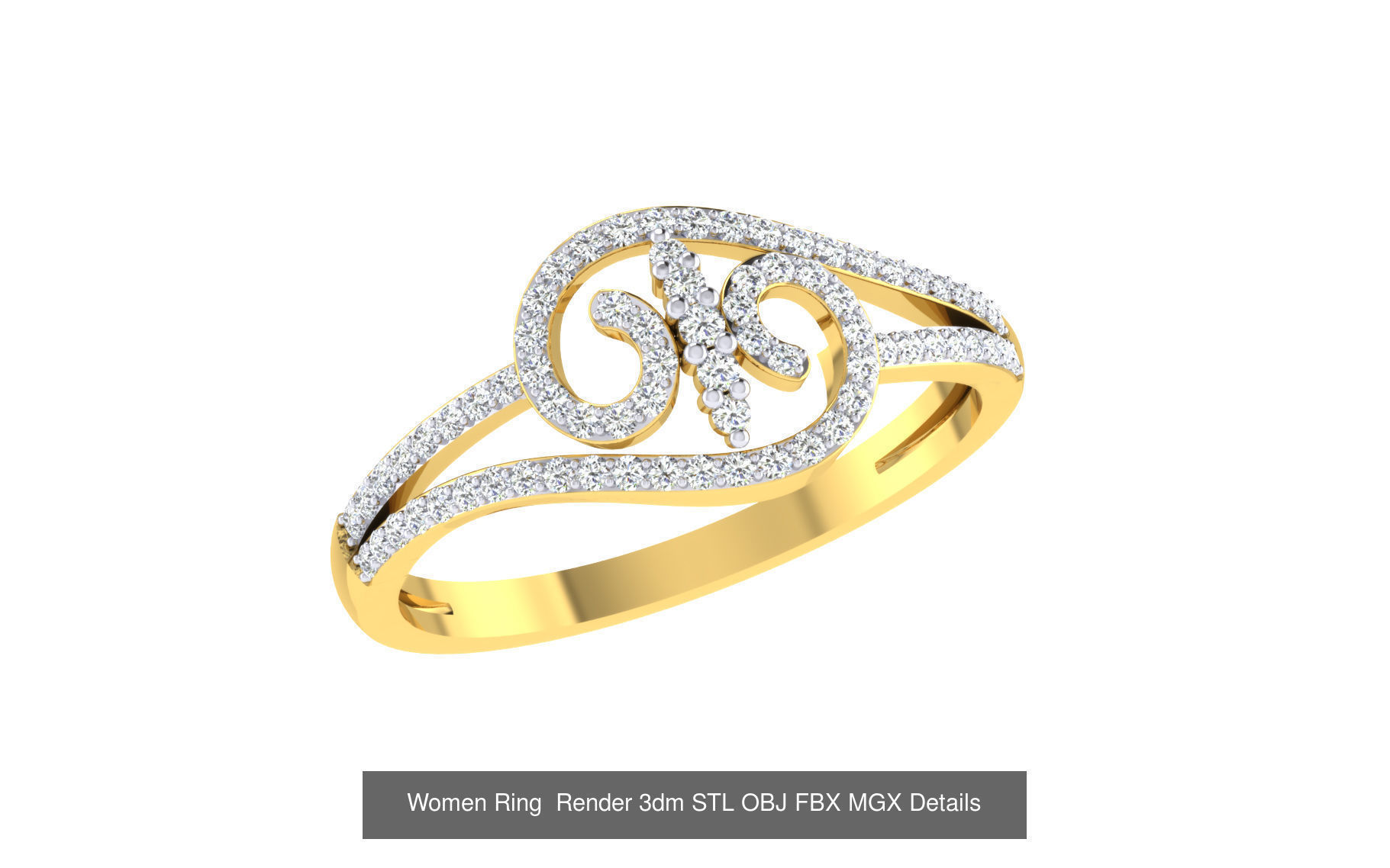 101 Women Ring Render 3dm STL OBJ FBX MGX Details Collection _40