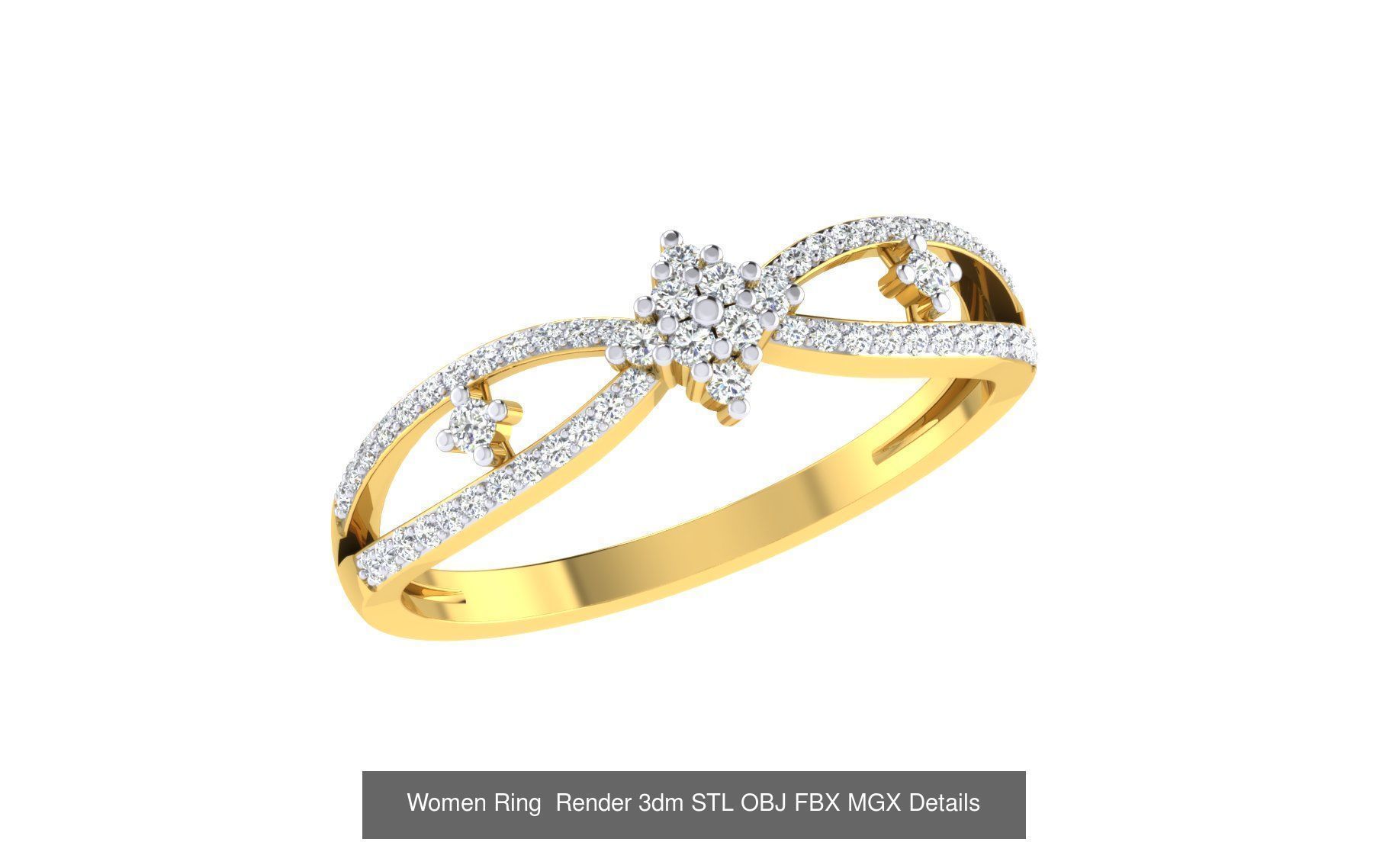 101 Women Ring Render 3dm STL OBJ FBX MGX Details Collection _36