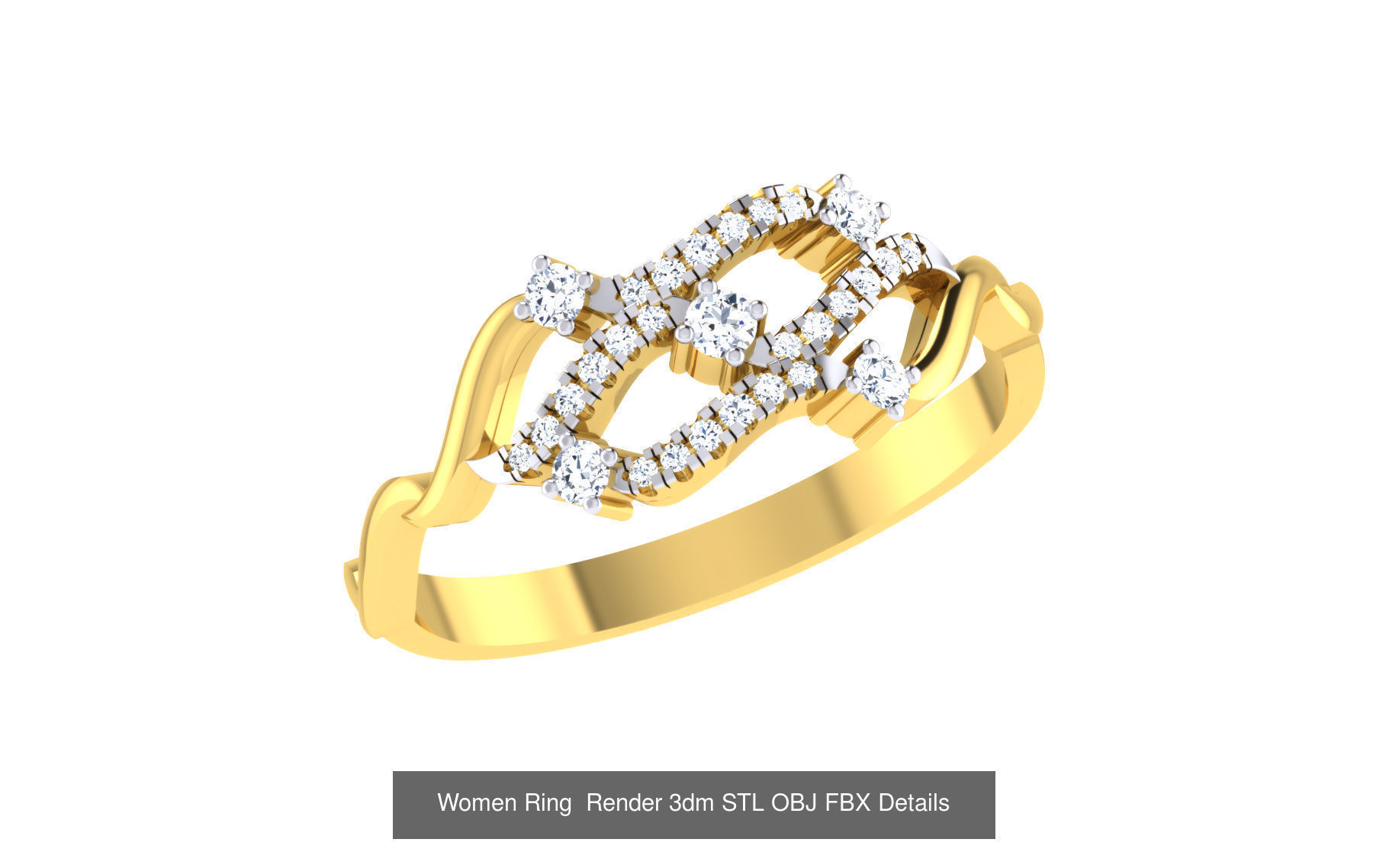 101 Women Ring Render 3dm STL OBJ FBX MGX Details Collection _96