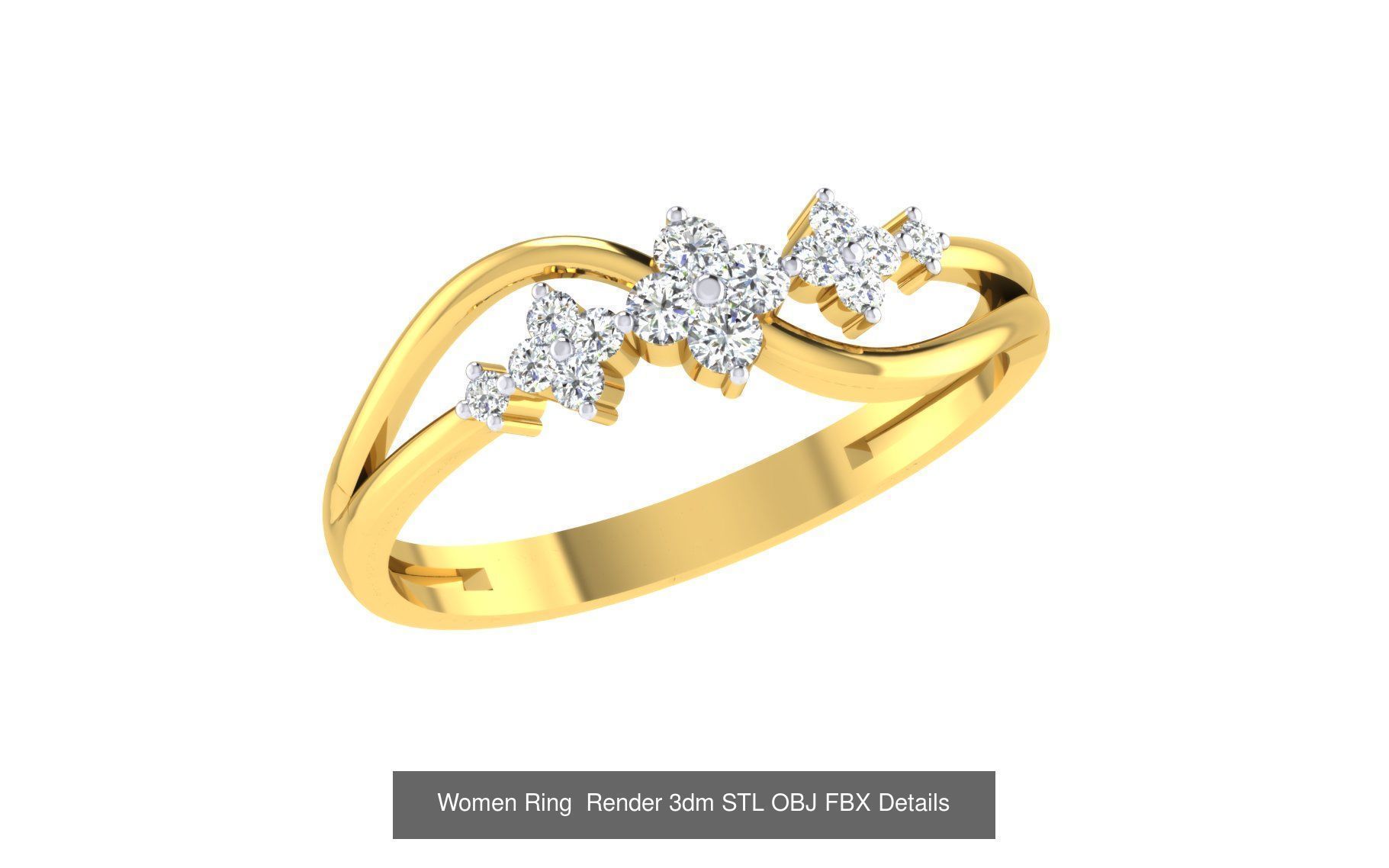 101 Women Ring Render 3dm STL OBJ FBX MGX Details Collection _99