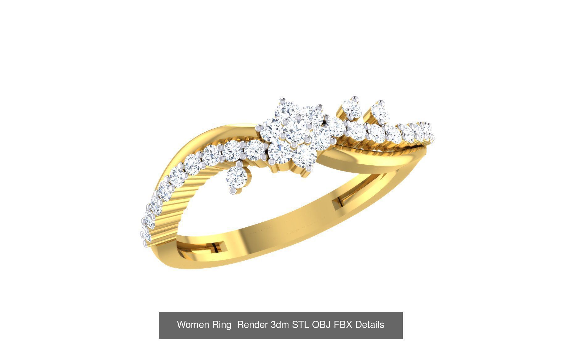 101 Women Ring Render 3dm STL OBJ FBX MGX Details Collection _69