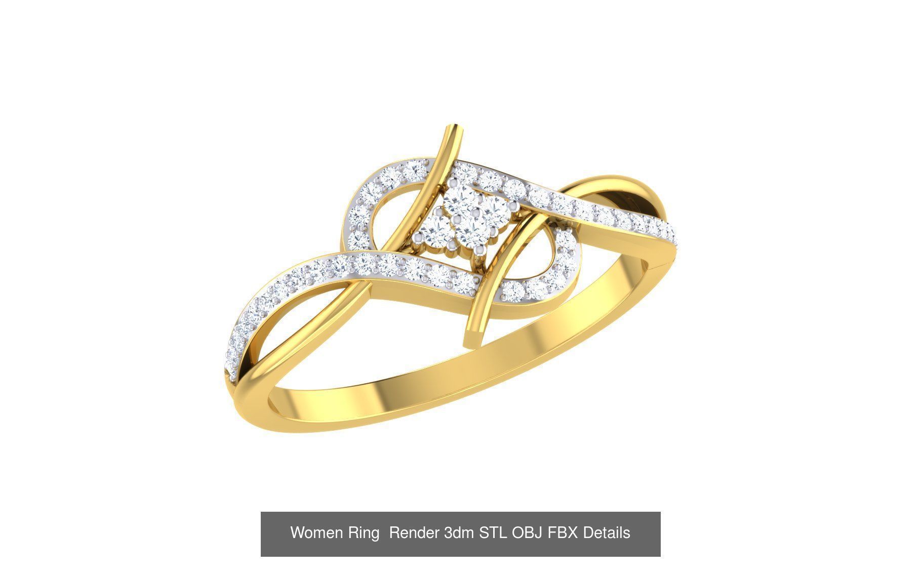 101 Women Ring Render 3dm STL OBJ FBX MGX Details Collection _114