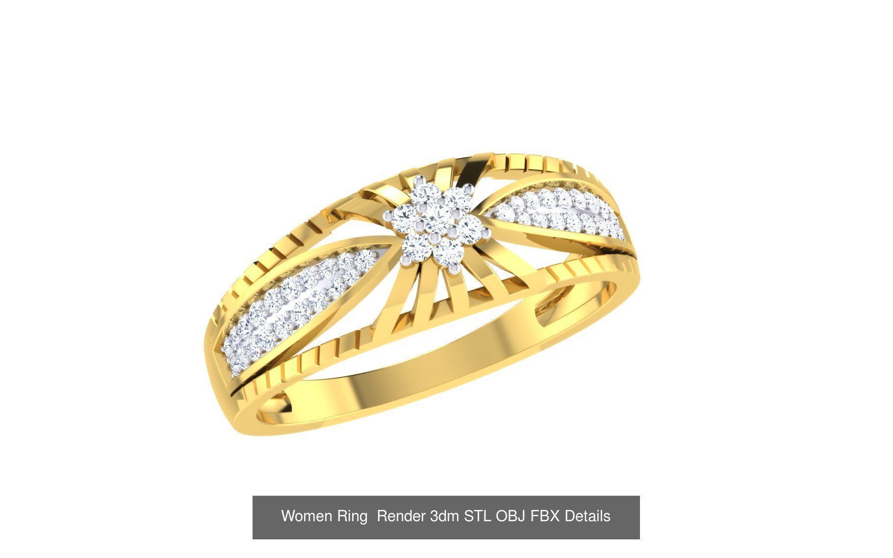 101 Women Ring Render 3dm STL OBJ FBX MGX Details Collection _25