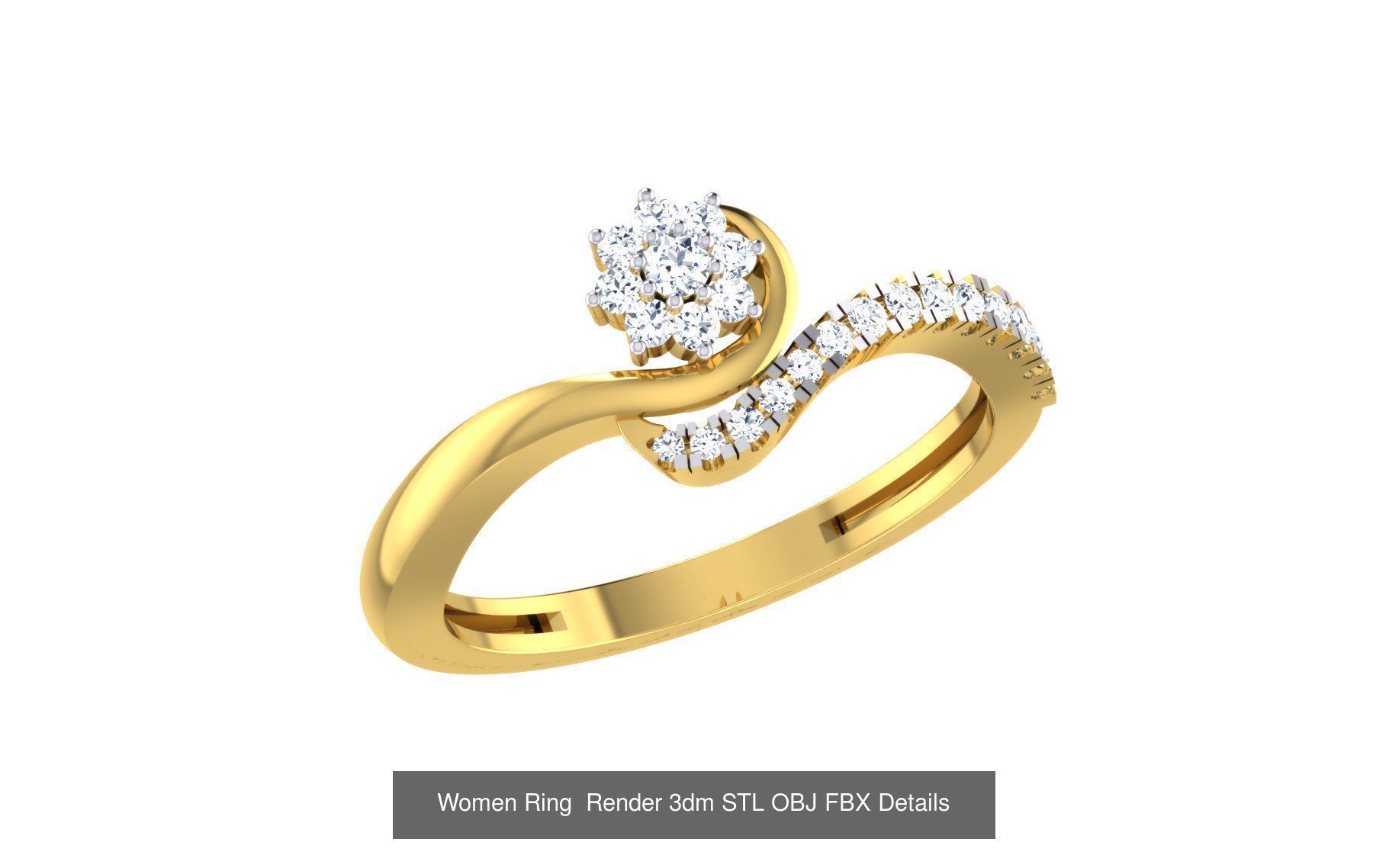 101 Women Ring Render 3dm STL OBJ FBX MGX Details Collection _68