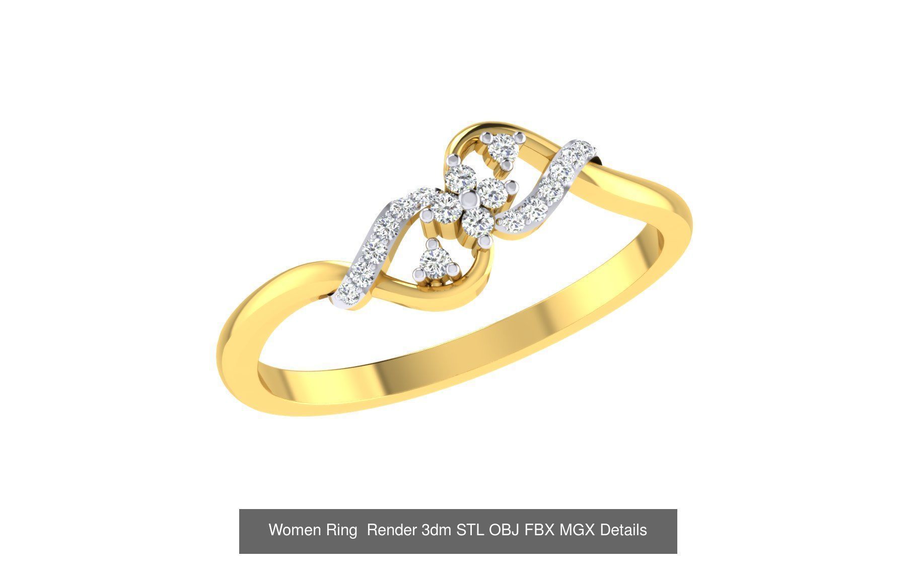 101 Women Ring Render 3dm STL OBJ FBX MGX Details Collection _54