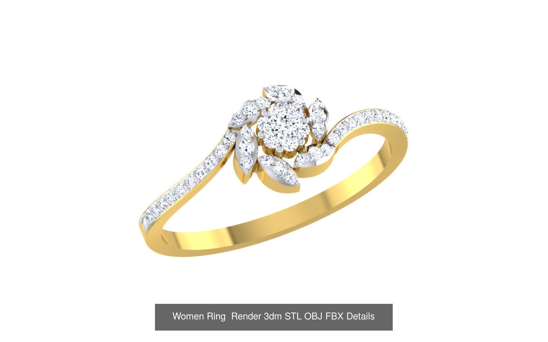 101 Women Ring Render 3dm STL OBJ FBX MGX Details Collection _117