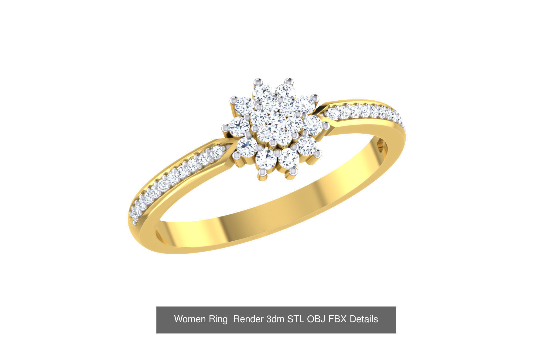 101 Women Ring Render 3dm STL OBJ FBX MGX Details Collection _119