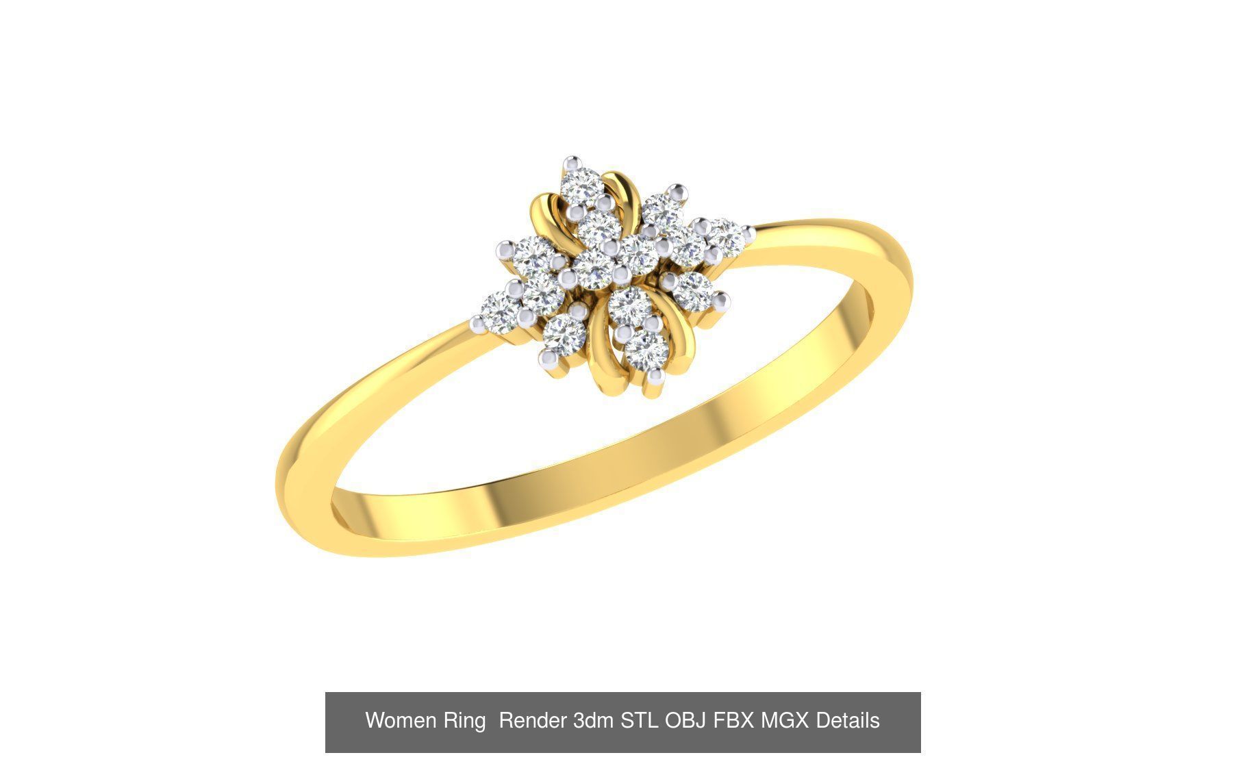 101 Women Ring Render 3dm STL OBJ FBX MGX Details Collection _33