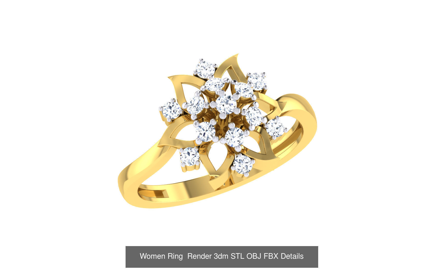 101 Women Ring Render 3dm STL OBJ FBX MGX Details Collection _86
