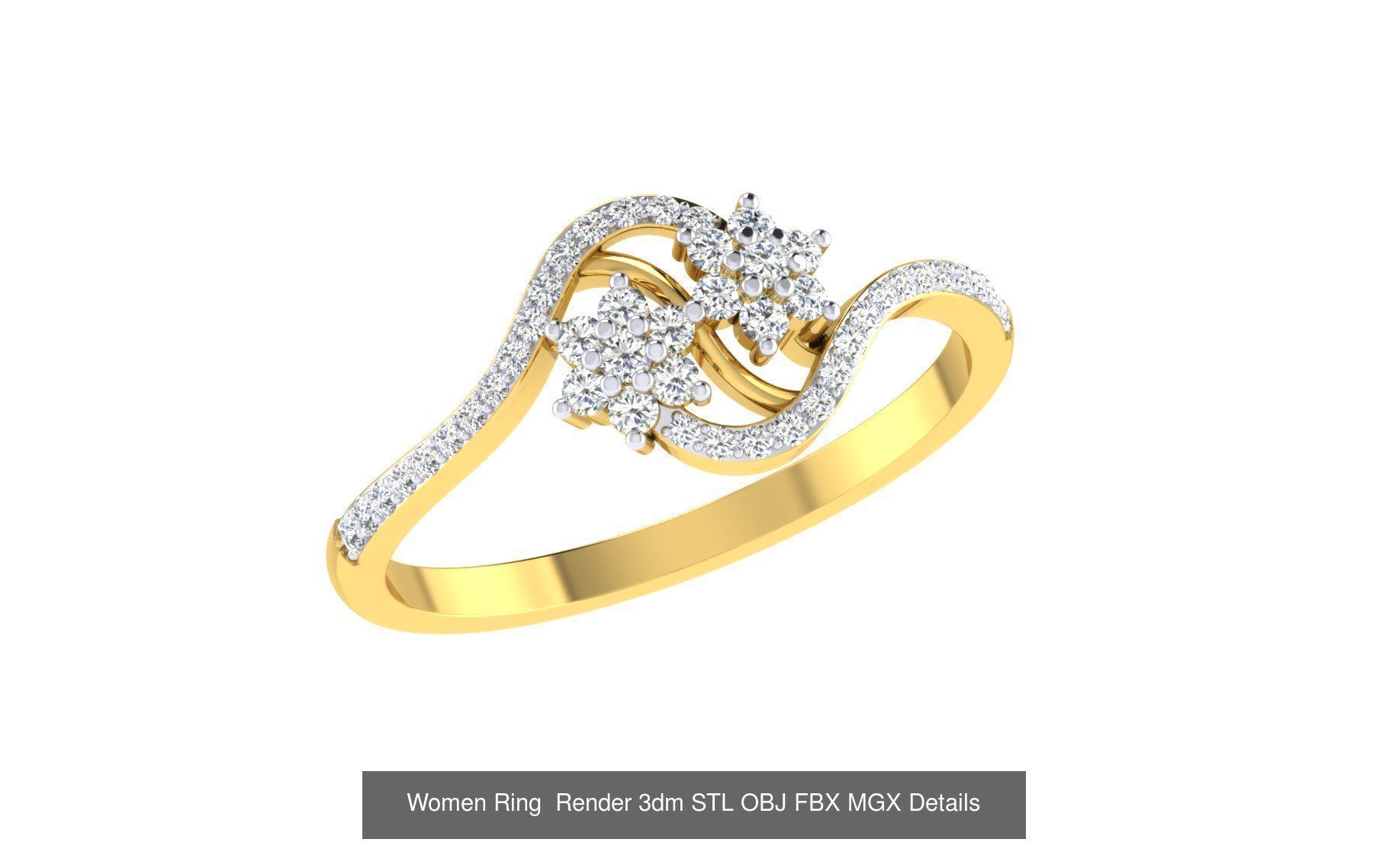 101 Women Ring Render 3dm STL OBJ FBX MGX Details Collection _35