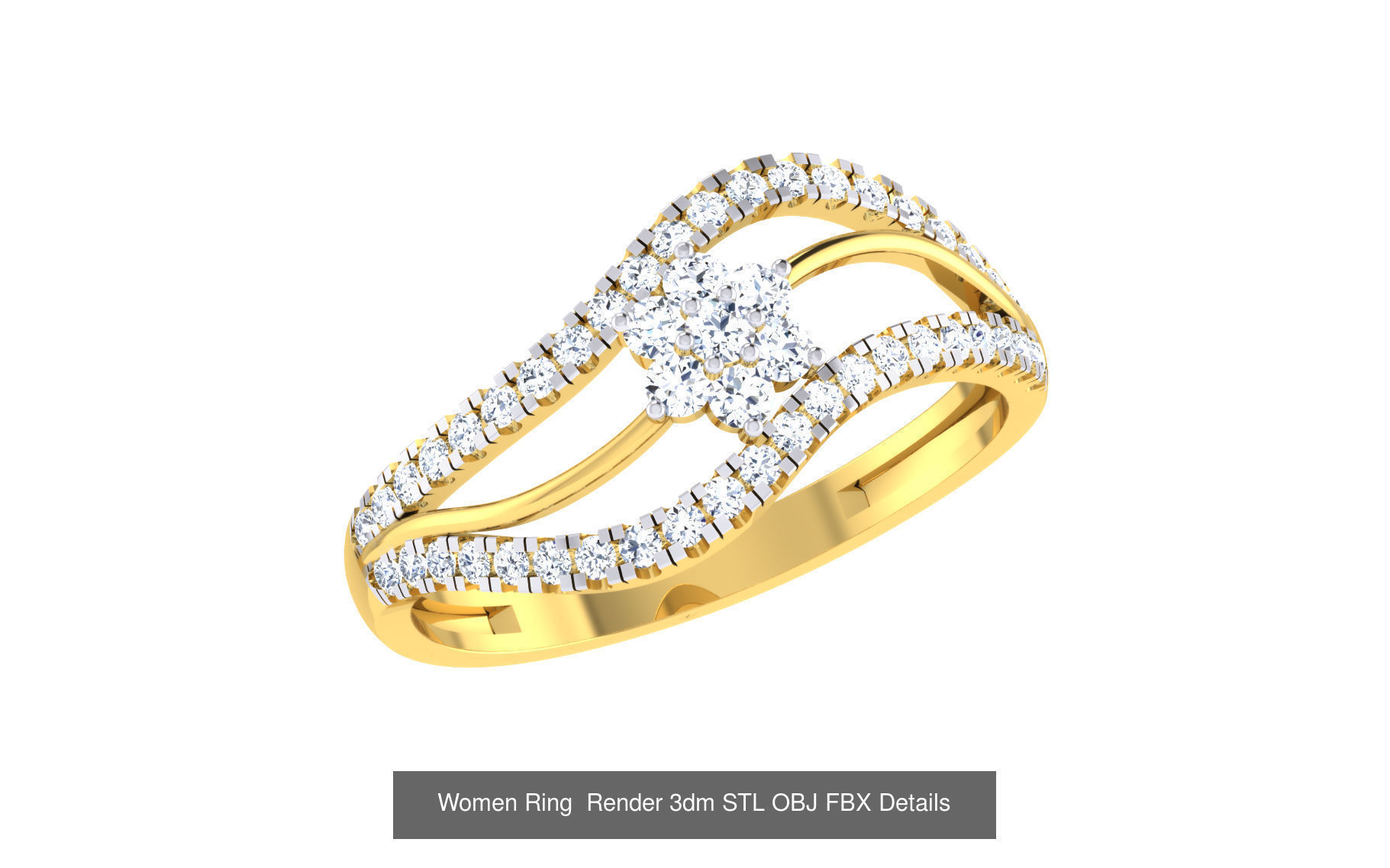 101 Women Ring Render 3dm STL OBJ FBX MGX Details Collection _98