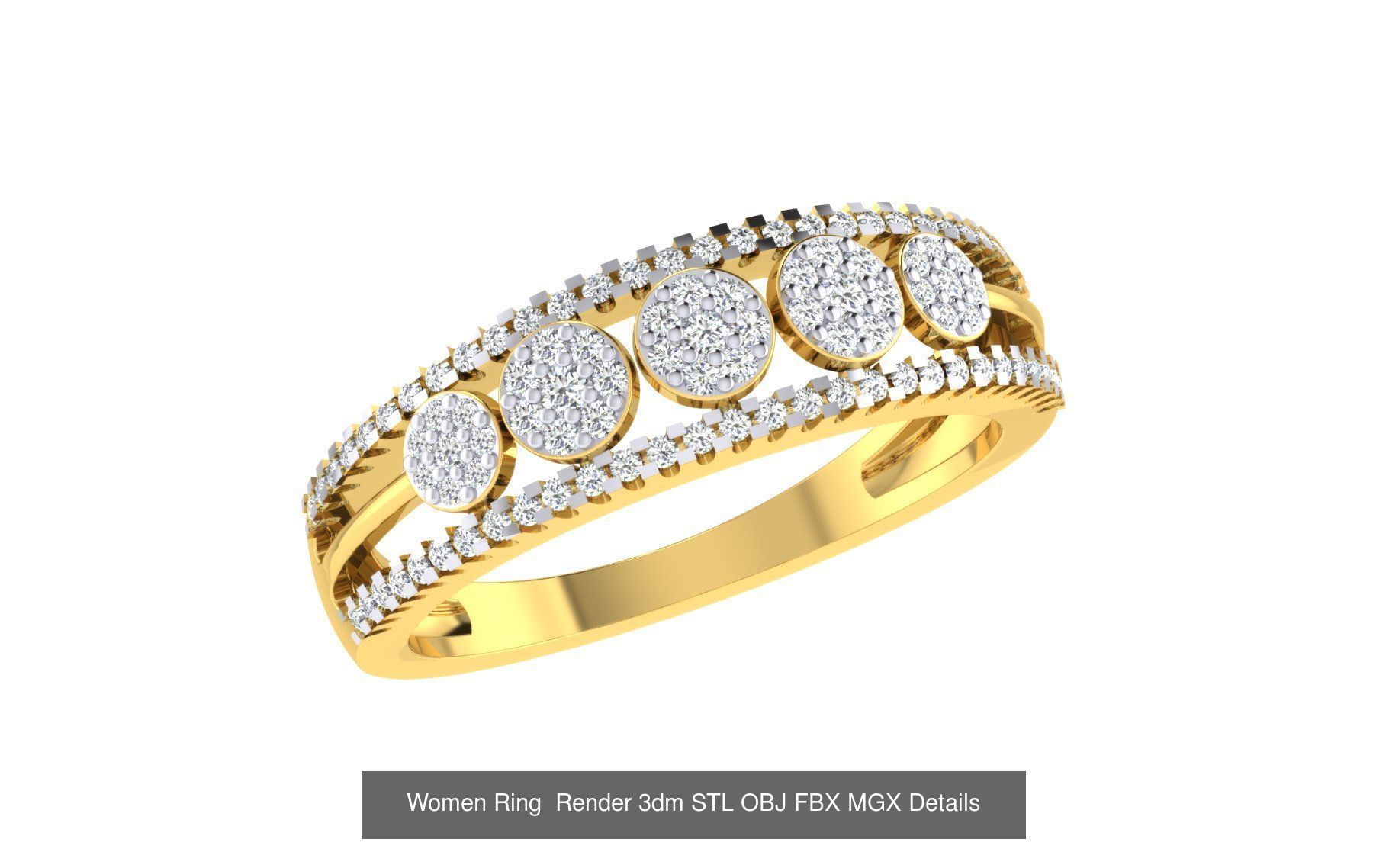 101 Women Ring Render 3dm STL OBJ FBX MGX Details Collection _29