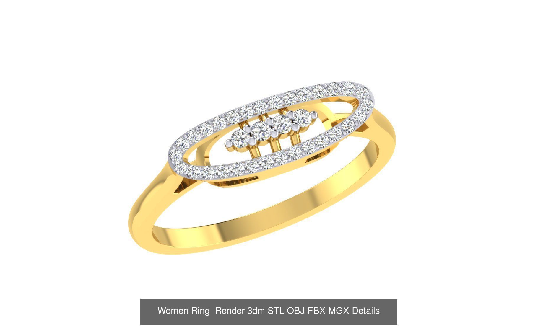 101 Women Ring Render 3dm STL OBJ FBX MGX Details Collection _43