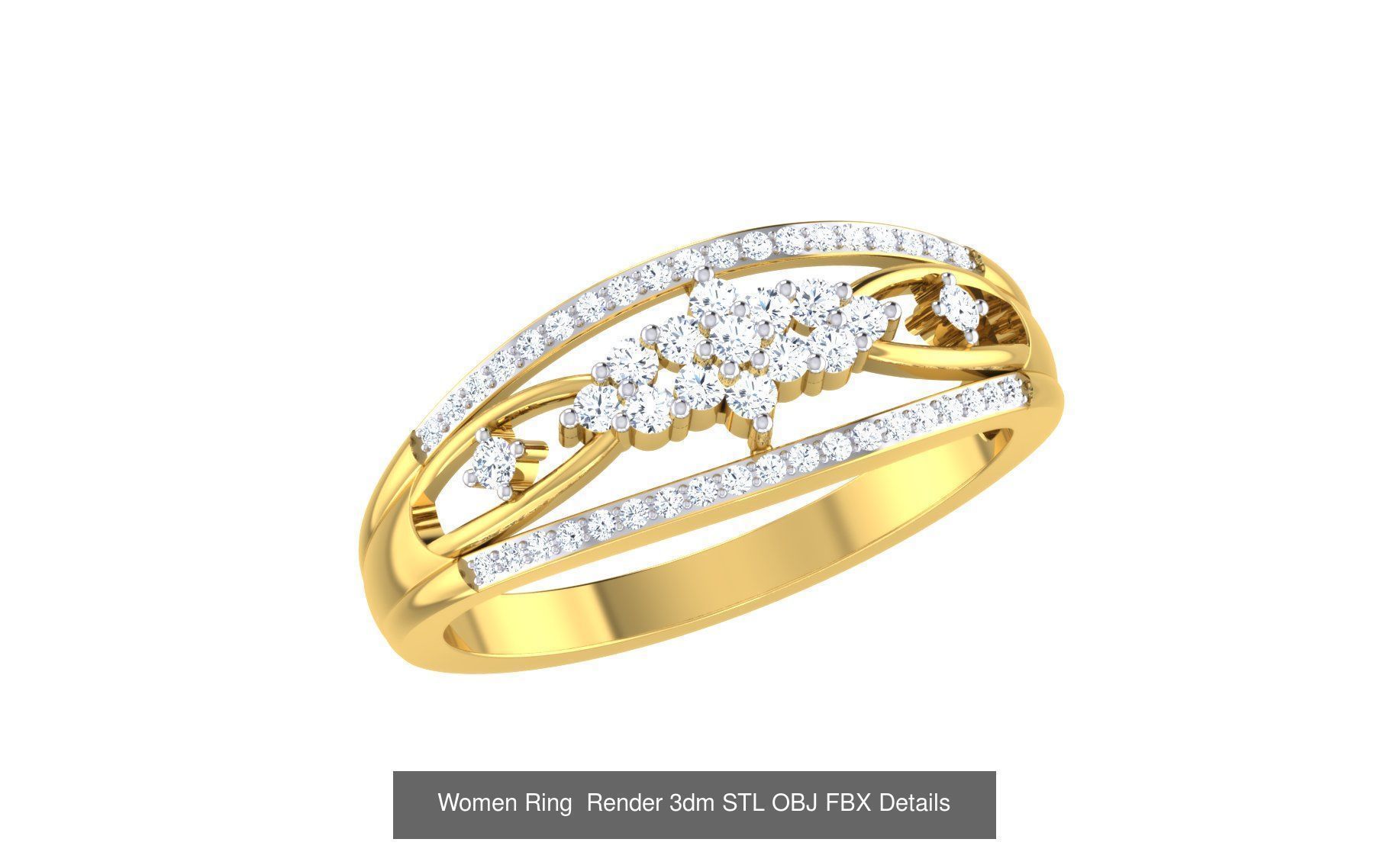 101 Women Ring Render 3dm STL OBJ FBX MGX Details Collection _124