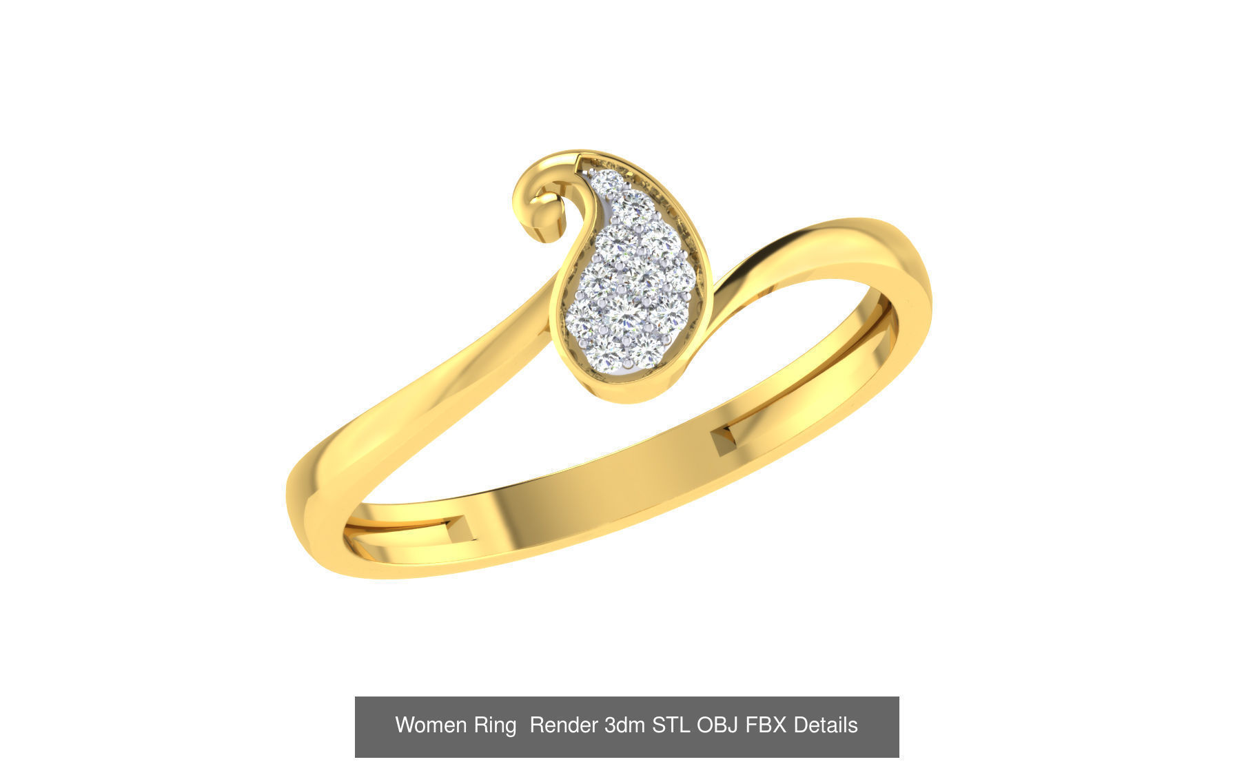 101 Women Ring Render 3dm STL OBJ FBX MGX Details Collection _106