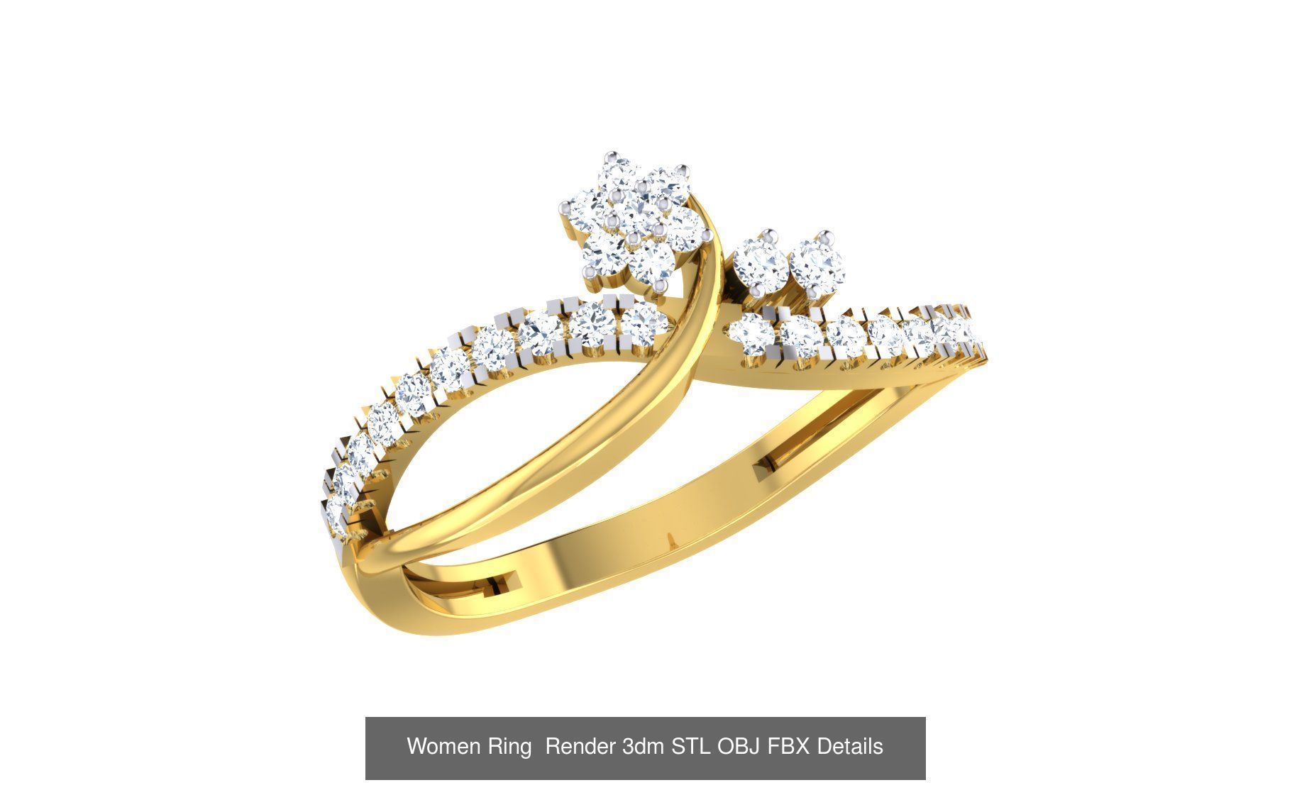 101 Women Ring Render 3dm STL OBJ FBX MGX Details Collection _66