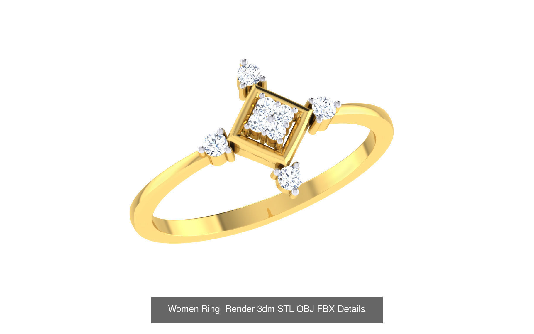 101 Women Ring Render 3dm STL OBJ FBX MGX Details Collection _90