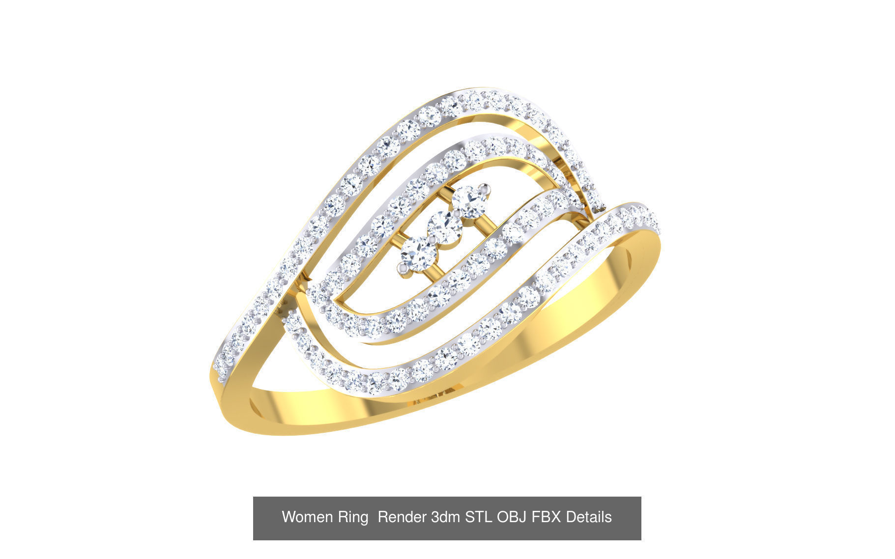 101 Women Ring Render 3dm STL OBJ FBX MGX Details Collection _120