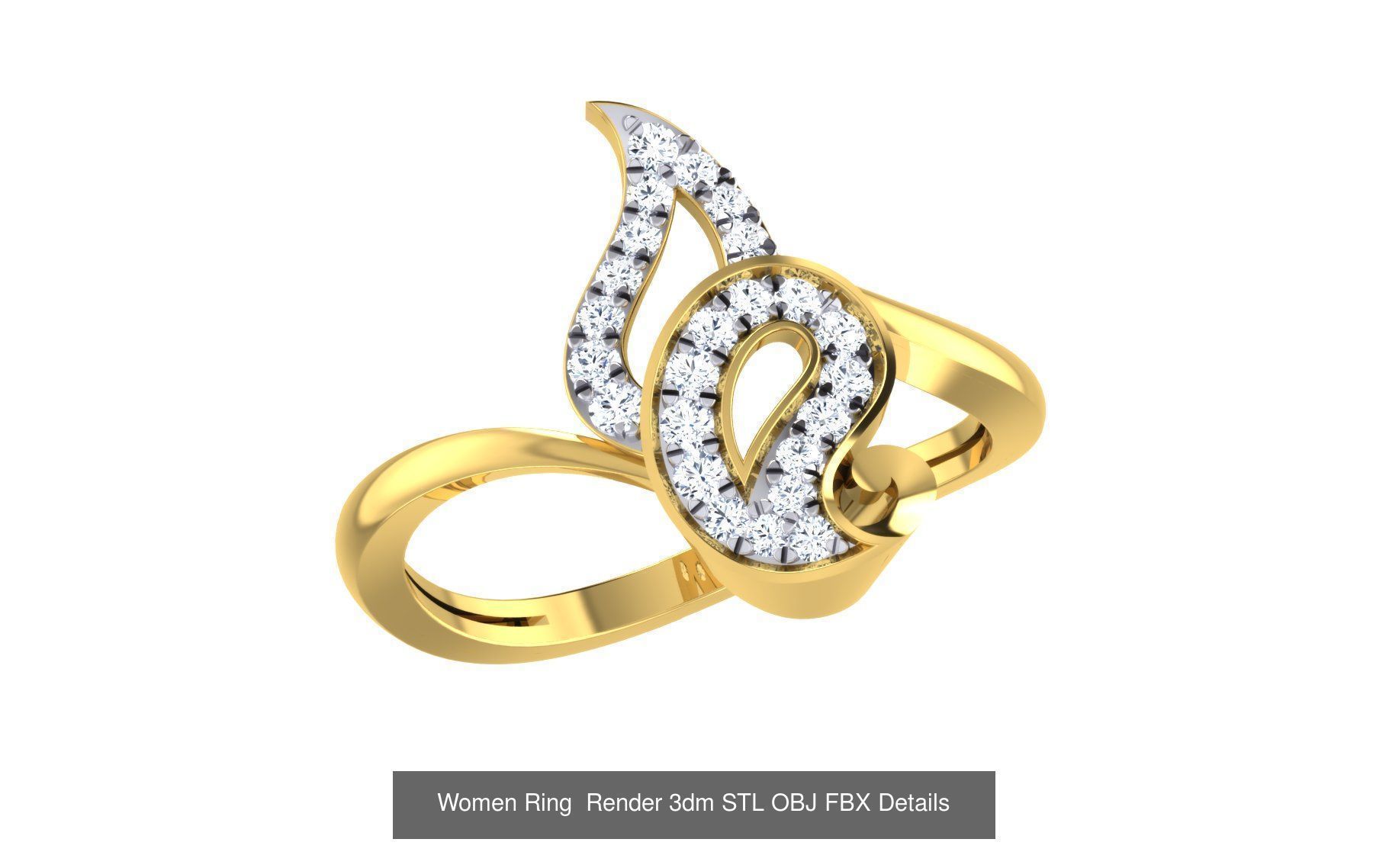 101 Women Ring Render 3dm STL OBJ FBX MGX Details Collection _65