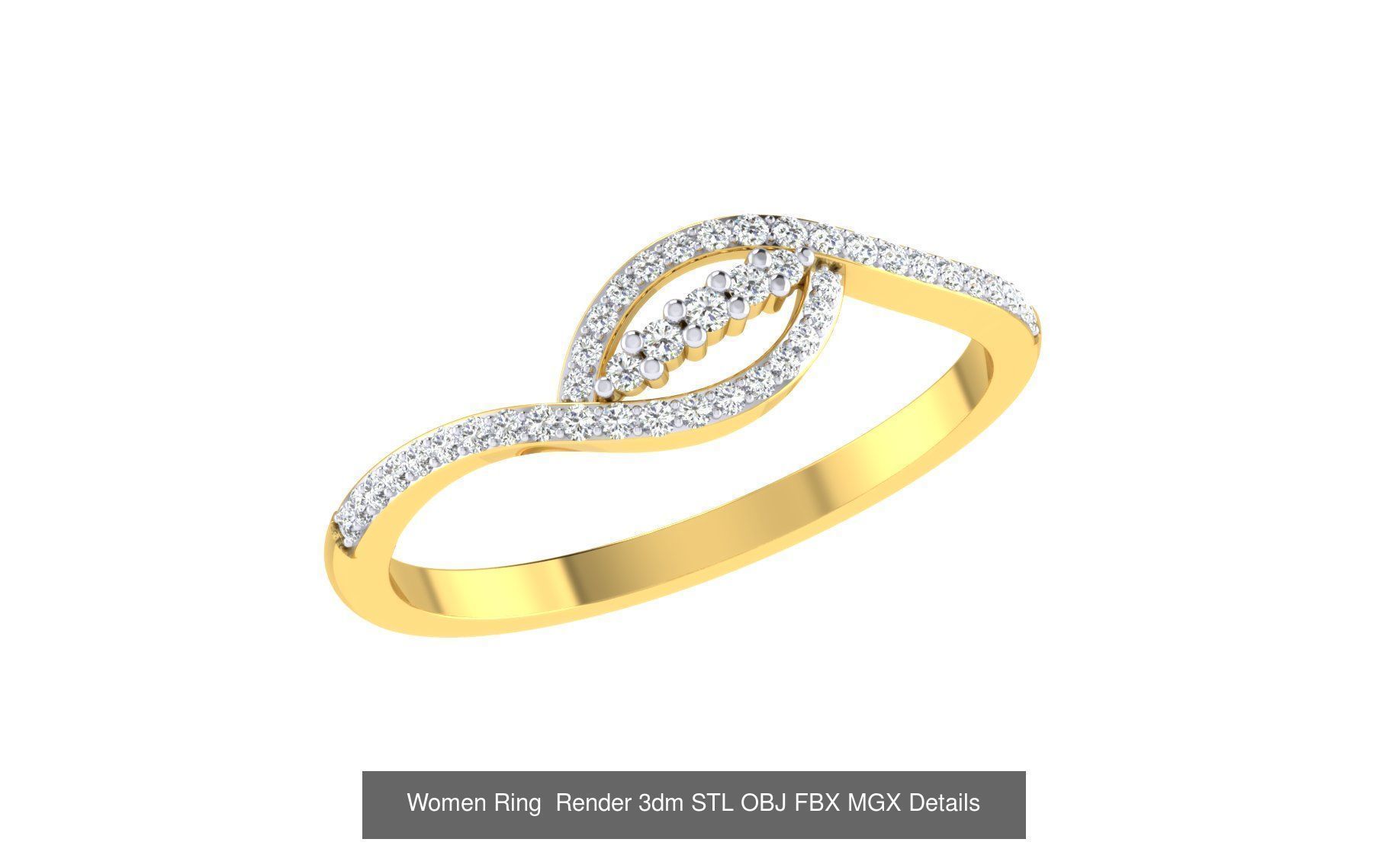101 Women Ring Render 3dm STL OBJ FBX MGX Details Collection _55