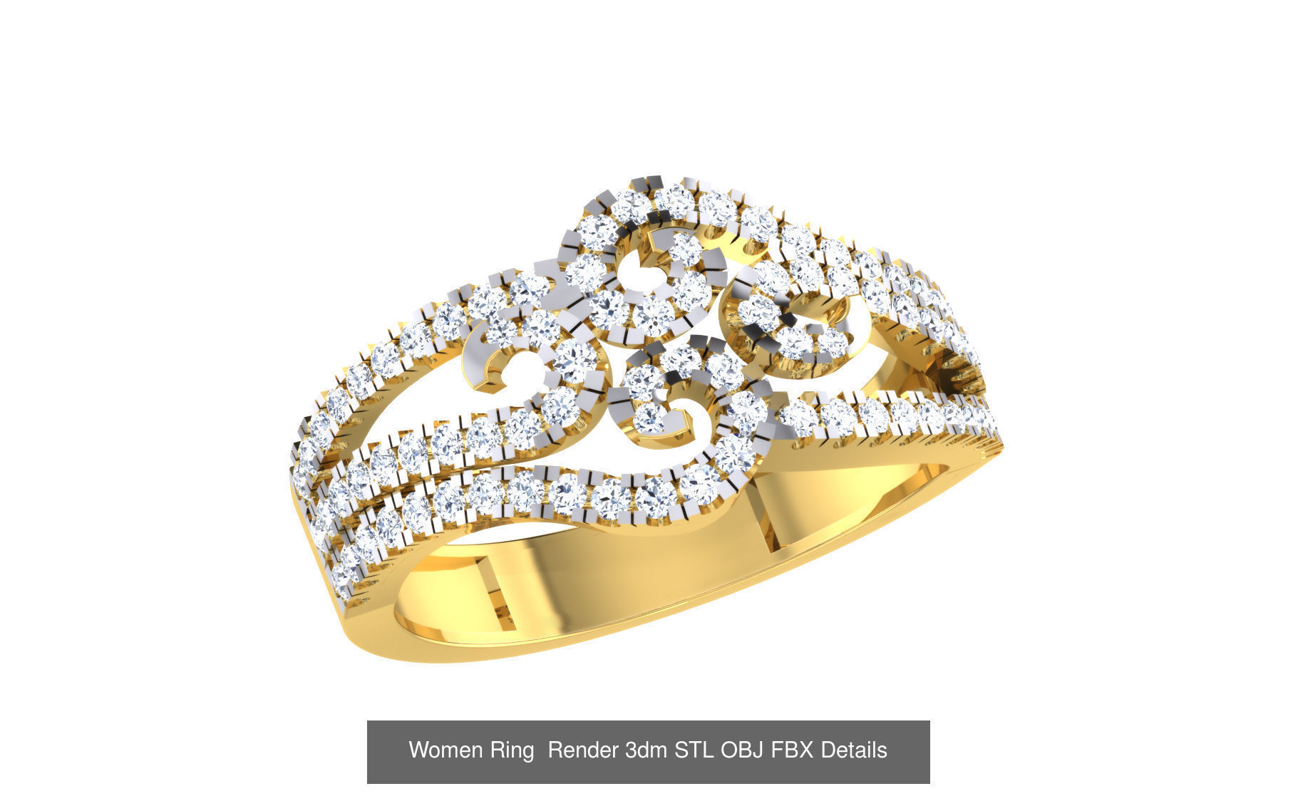 101 Women Ring Render 3dm STL OBJ FBX MGX Details Collection _70