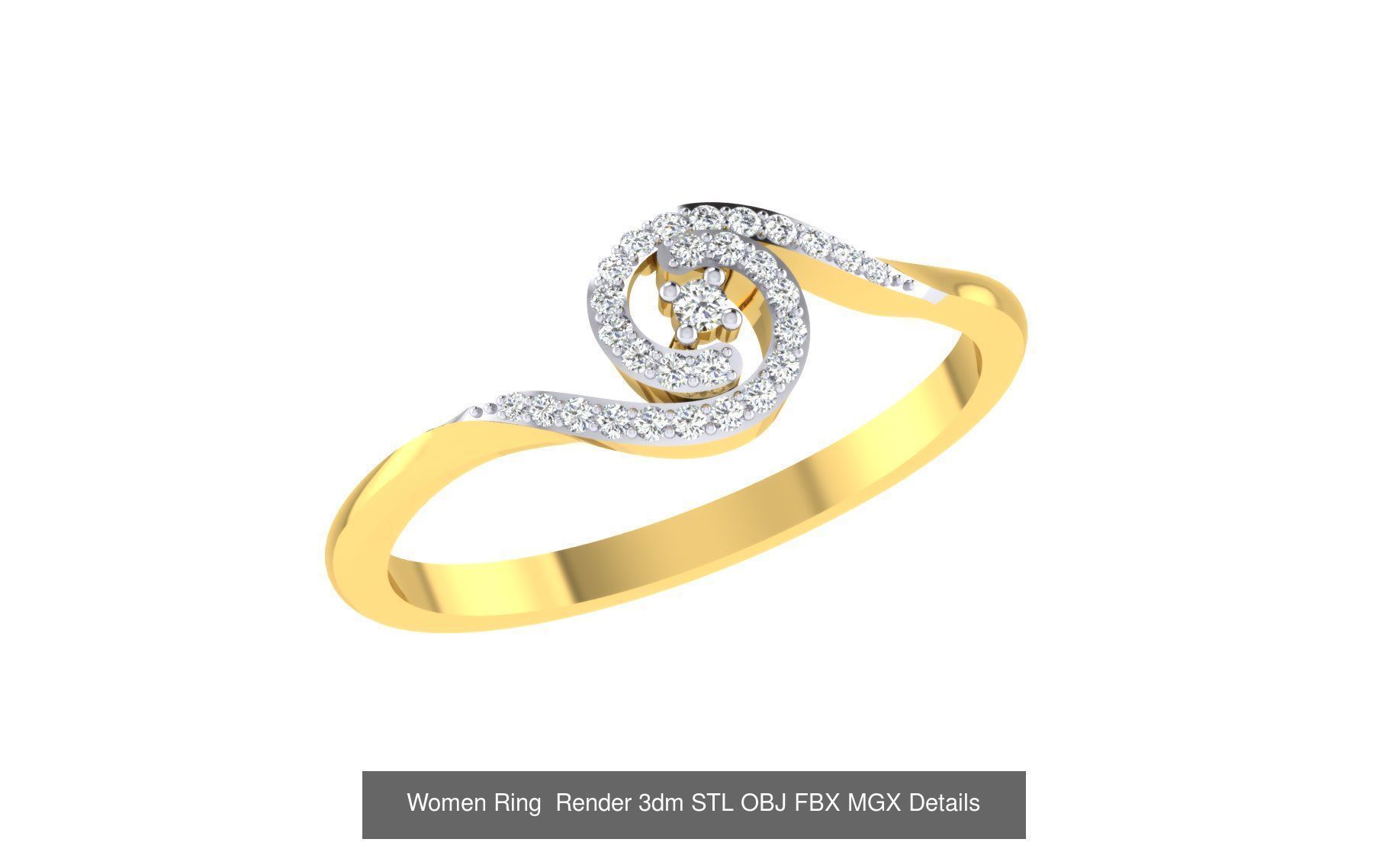 101 Women Ring Render 3dm STL OBJ FBX MGX Details Collection _38