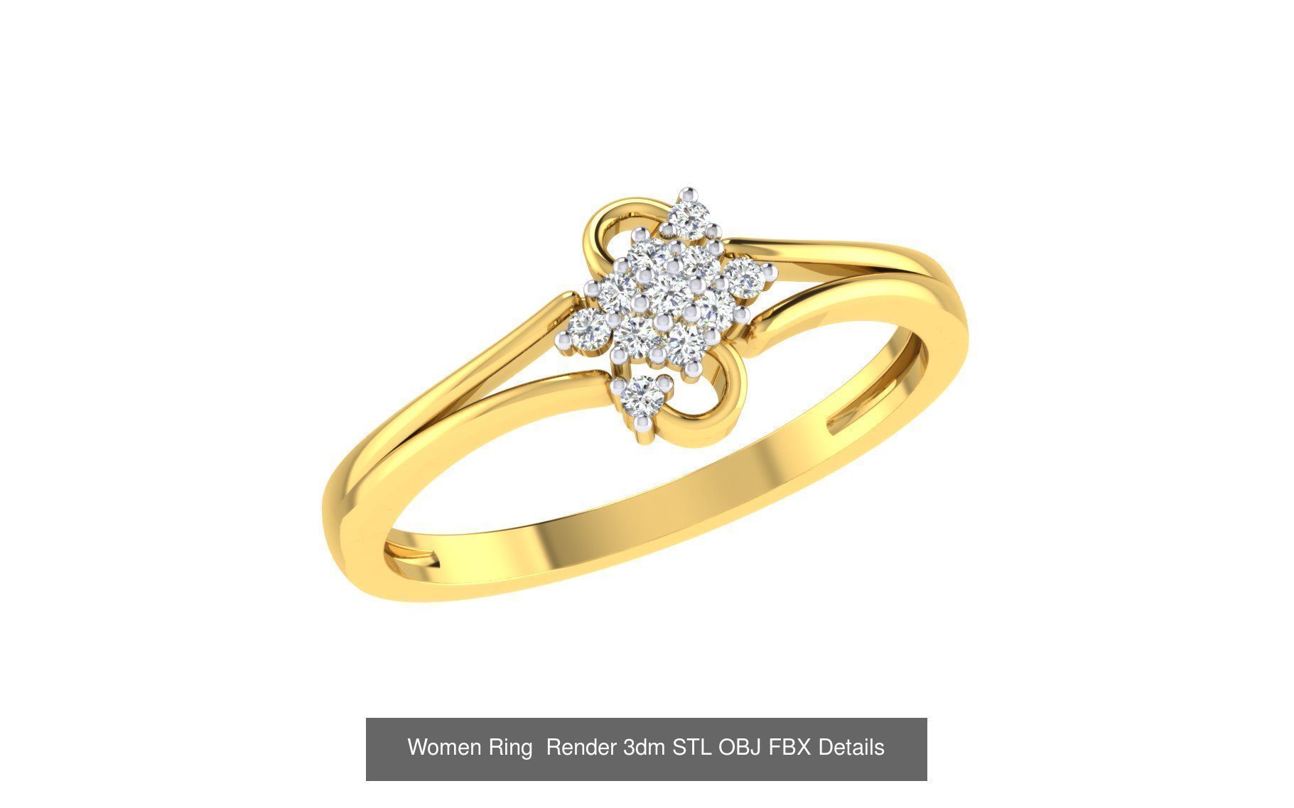 101 Women Ring Render 3dm STL OBJ FBX MGX Details Collection _28