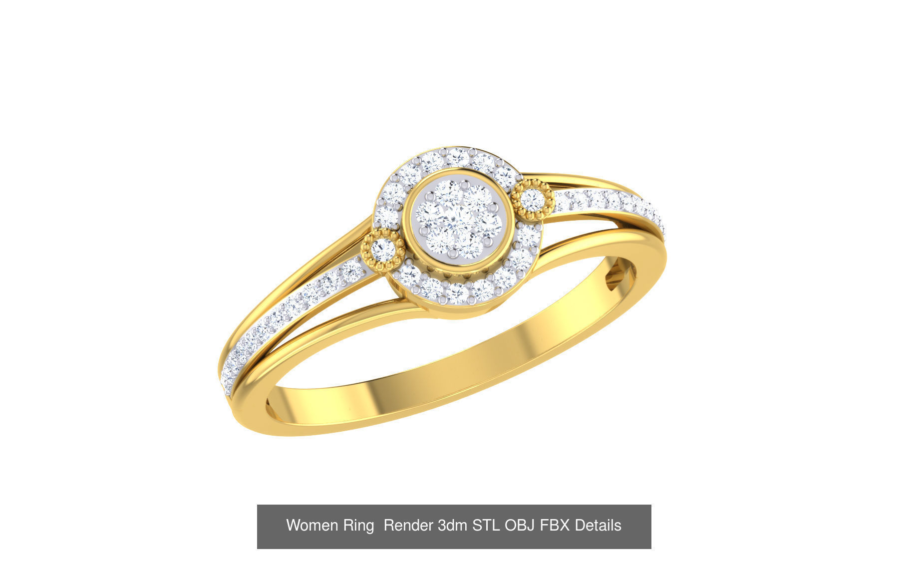 101 Women Ring Render 3dm STL OBJ FBX MGX Details Collection _113