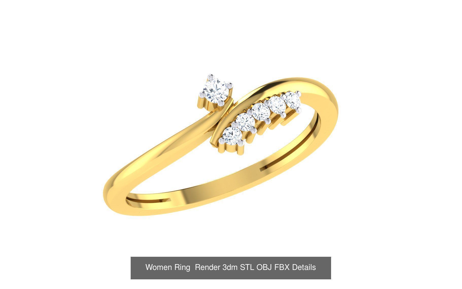 101 Women Ring Render 3dm STL OBJ FBX MGX Details Collection _81