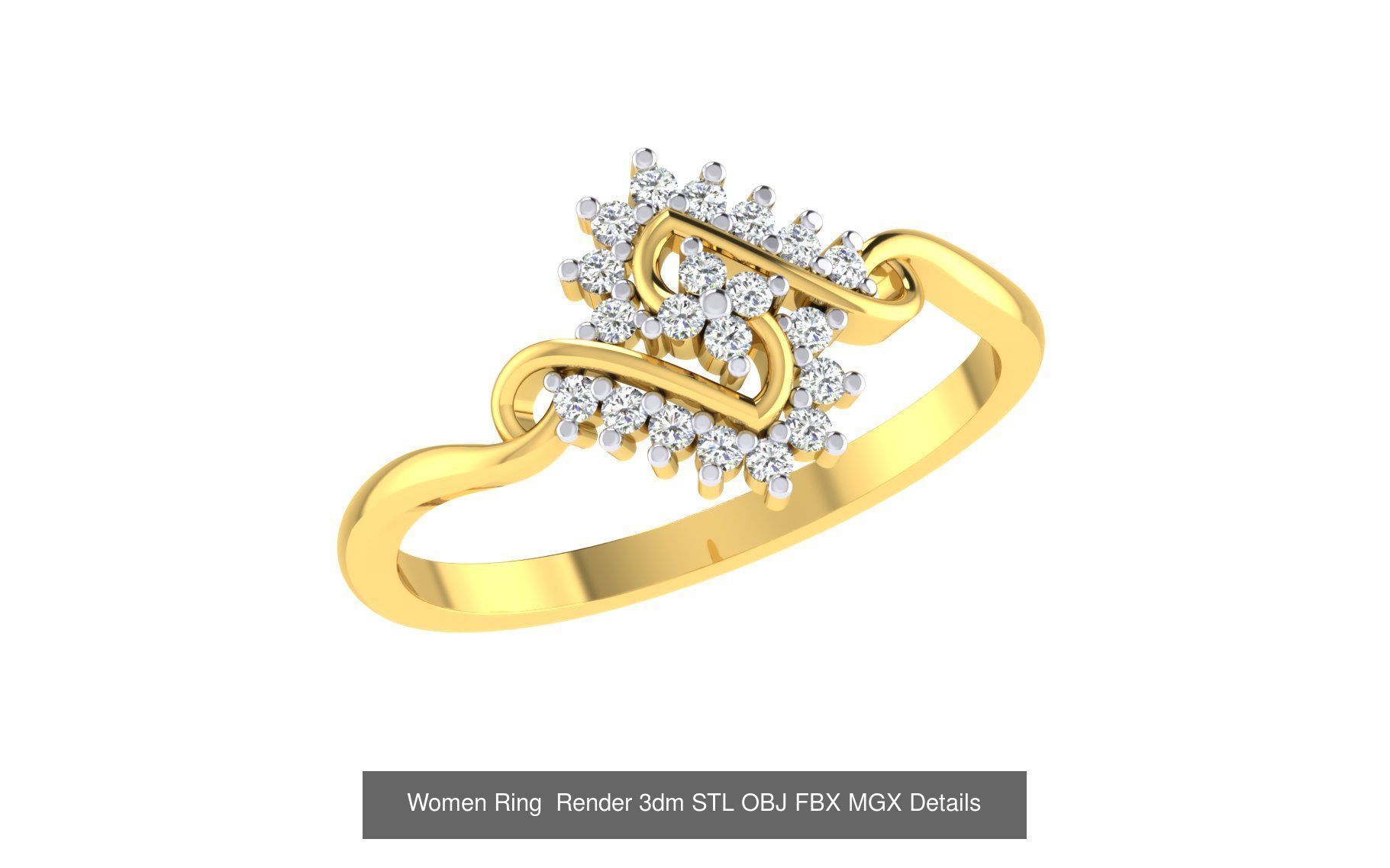 101 Women Ring Render 3dm STL OBJ FBX MGX Details Collection _39