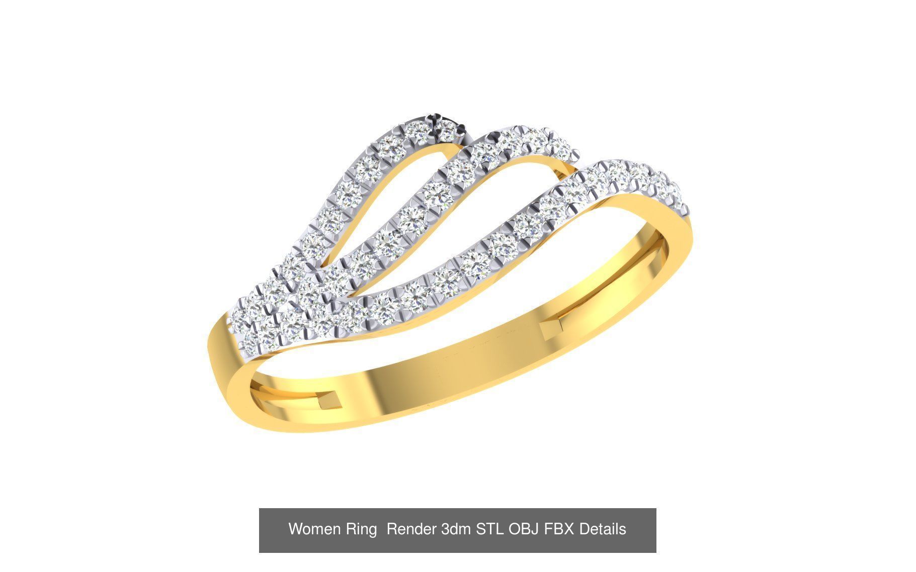 101 Women Ring Render 3dm STL OBJ FBX MGX Details Collection _100