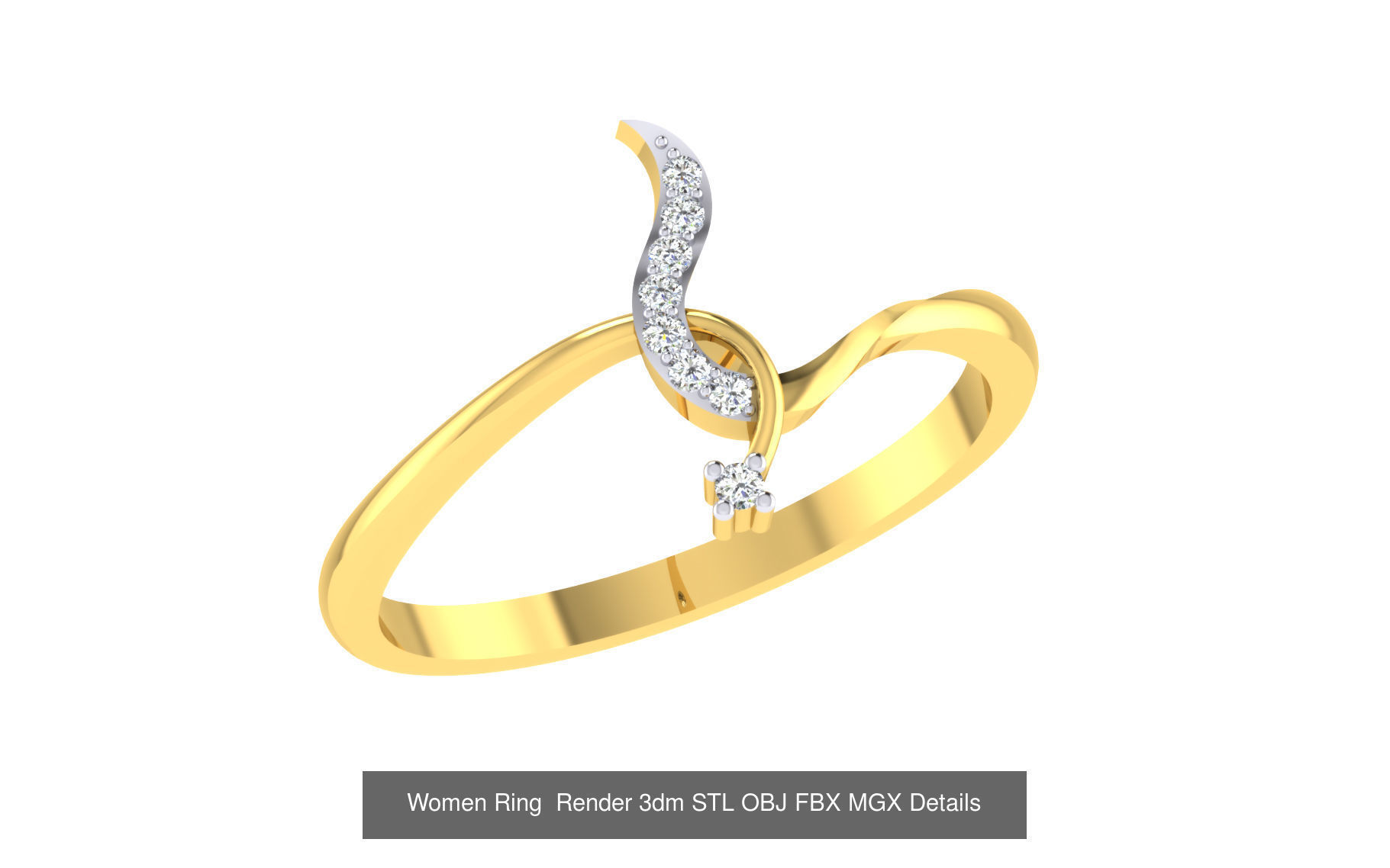 101 Women Ring Render 3dm STL OBJ FBX MGX Details Collection _51