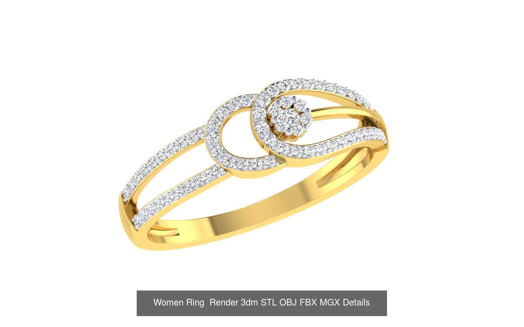 101 Women Ring Render 3dm STL OBJ FBX MGX Details Collection _49