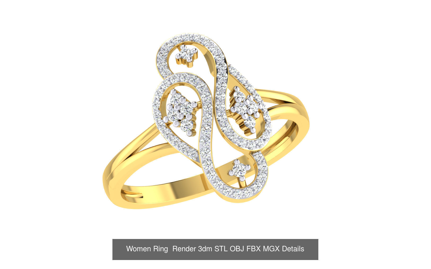 101 Women Ring Render 3dm STL OBJ FBX MGX Details Collection _44