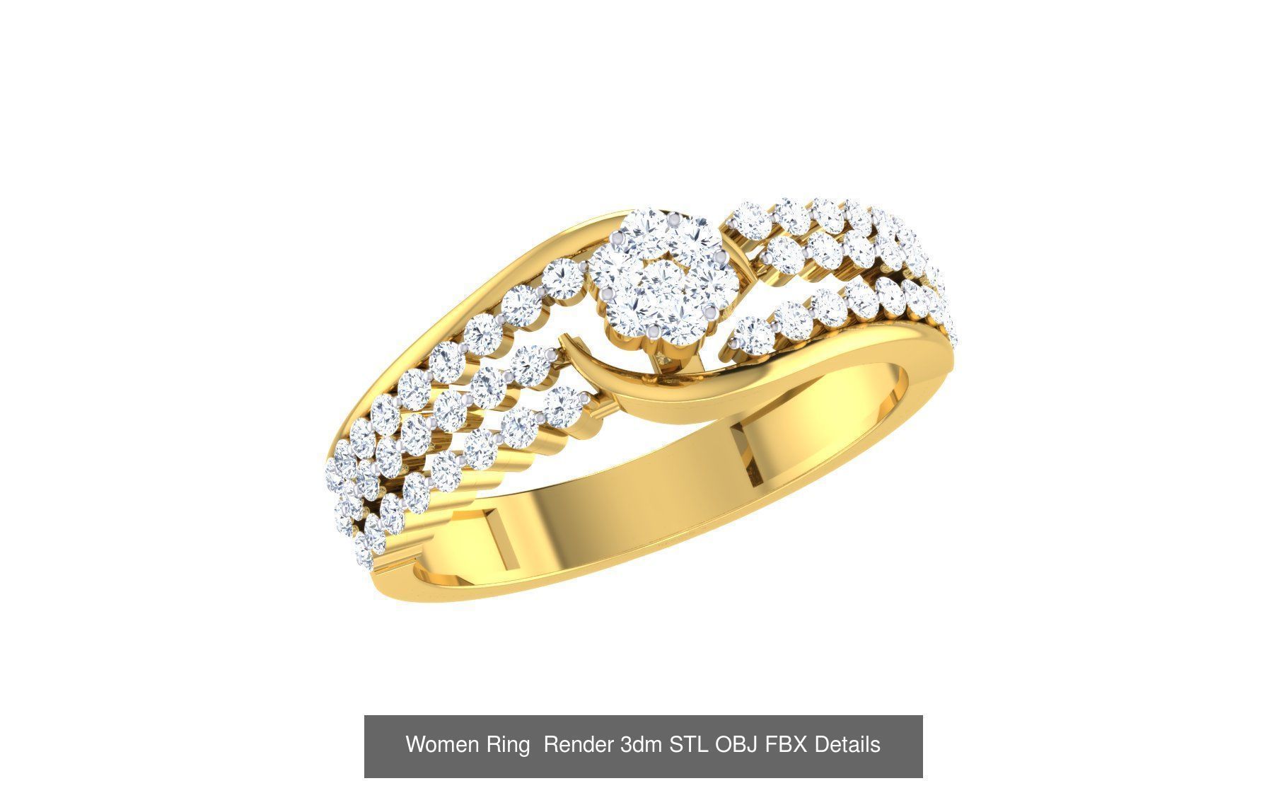 101 Women Ring Render 3dm STL OBJ FBX MGX Details Collection _73